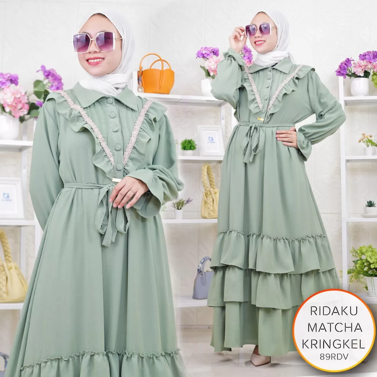 Gamis Busui Kringkel Airflow Lipit Ruffle Renda Ridaku K G