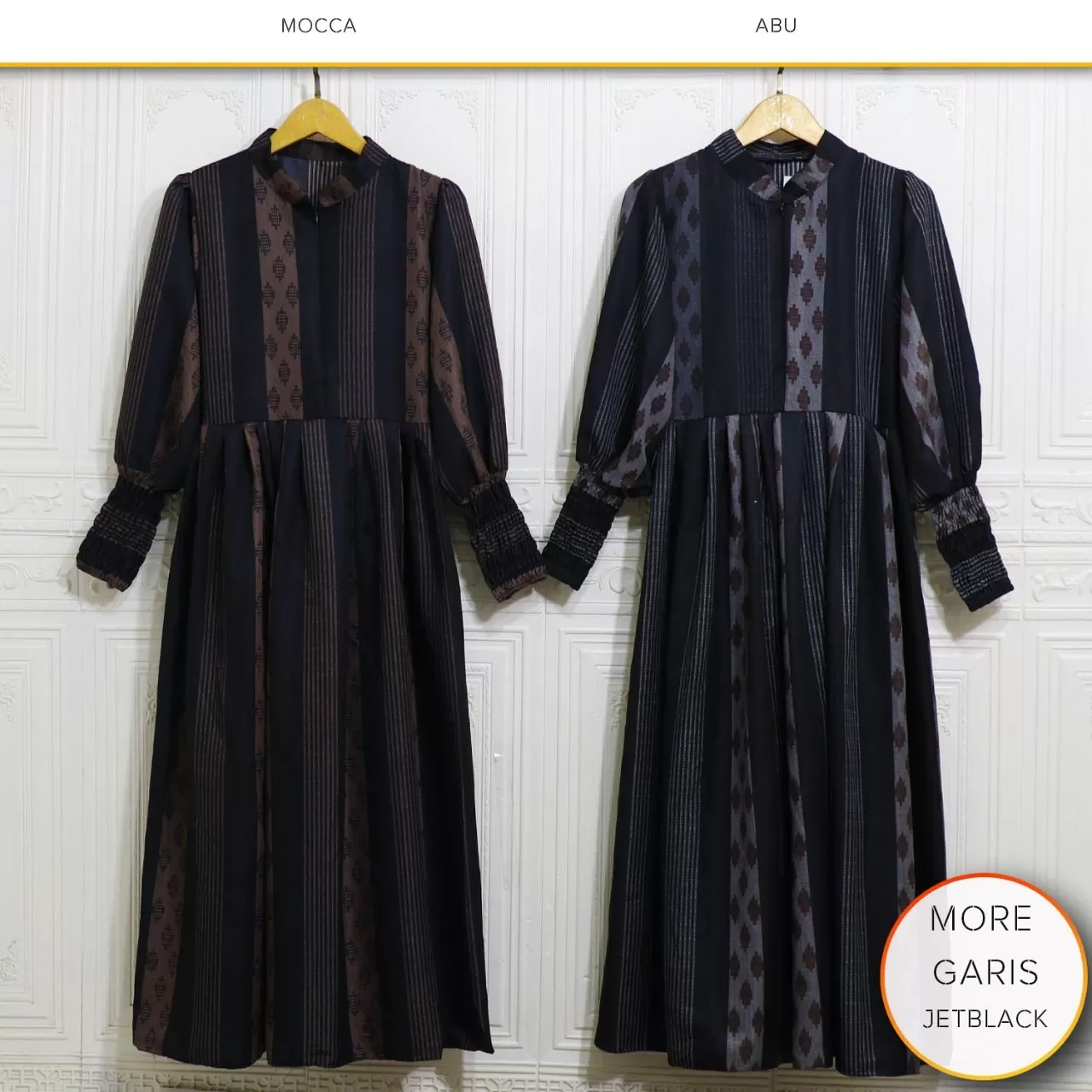 Gamis Mayung Bahan Jetblack TanganSmoke Karet More