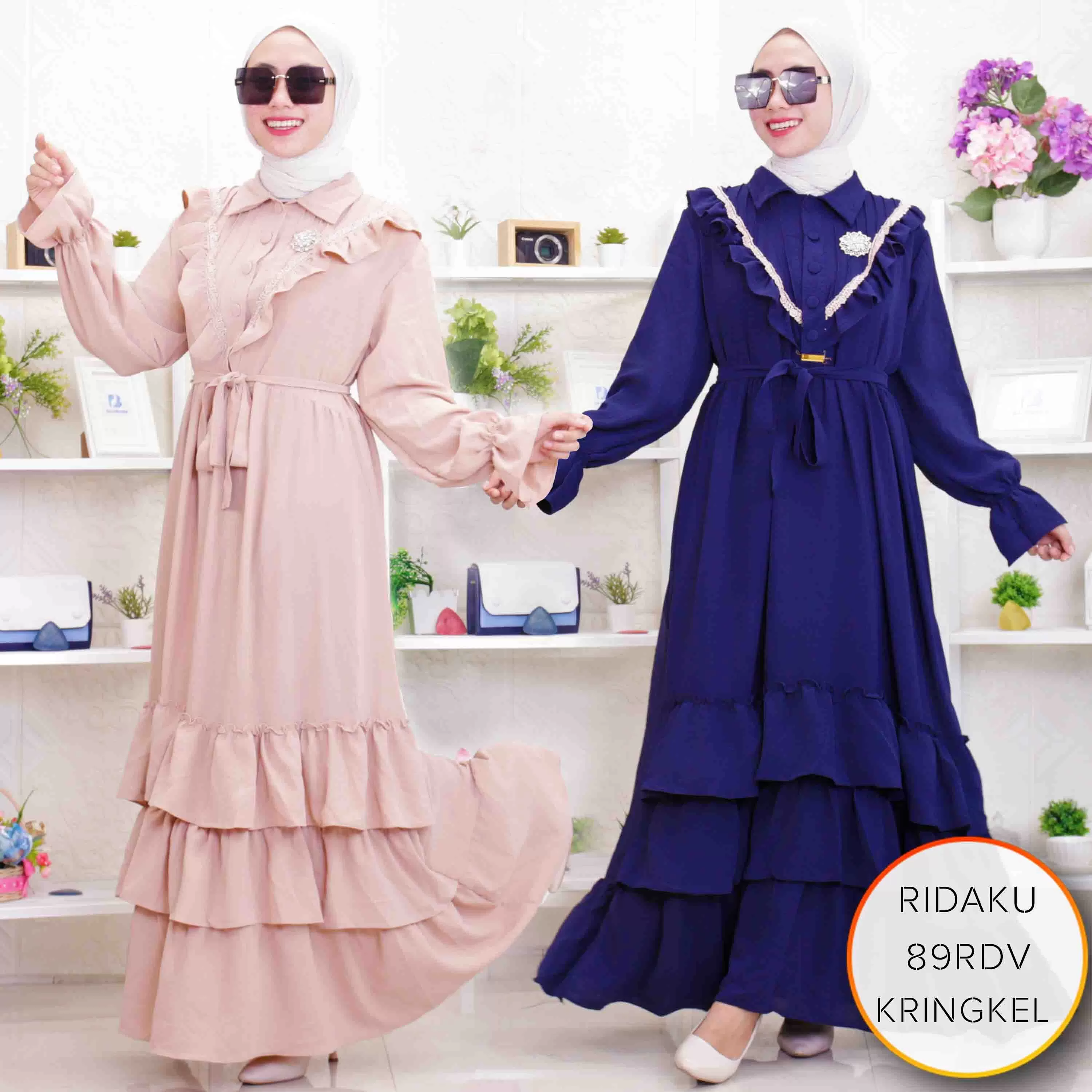 Gamis Busui Kringkel Airflow Lipit Ruffle Renda Ridaku K G