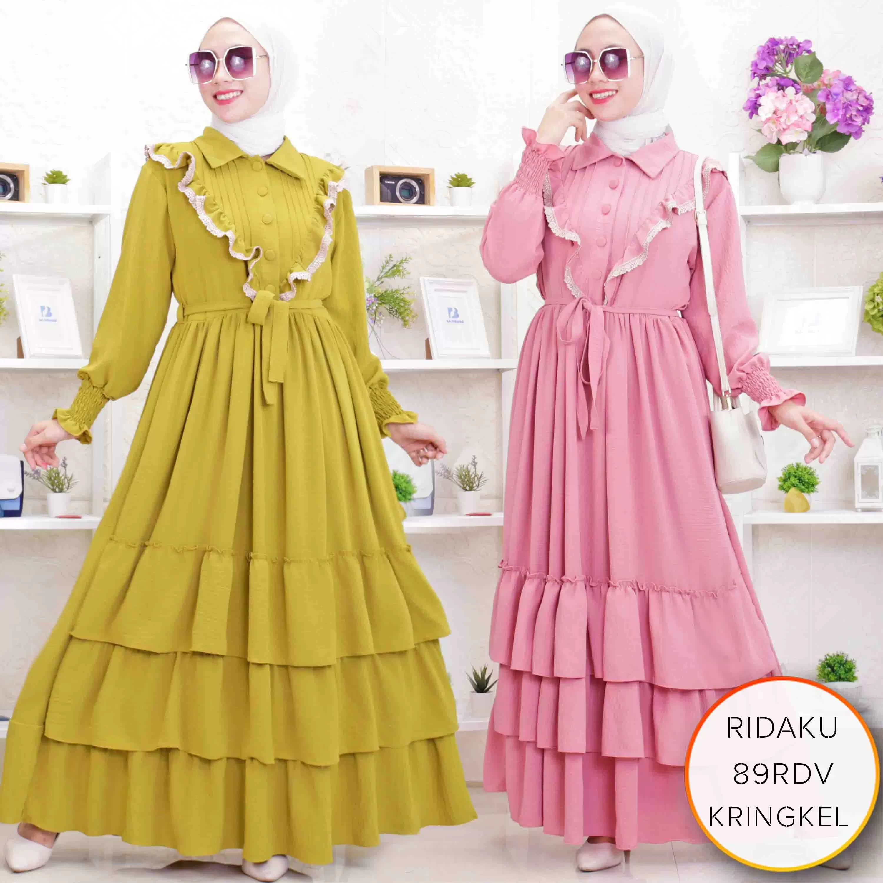 Gamis Busui Kringkel Airflow Lipit Ruffle Renda Ridaku K G