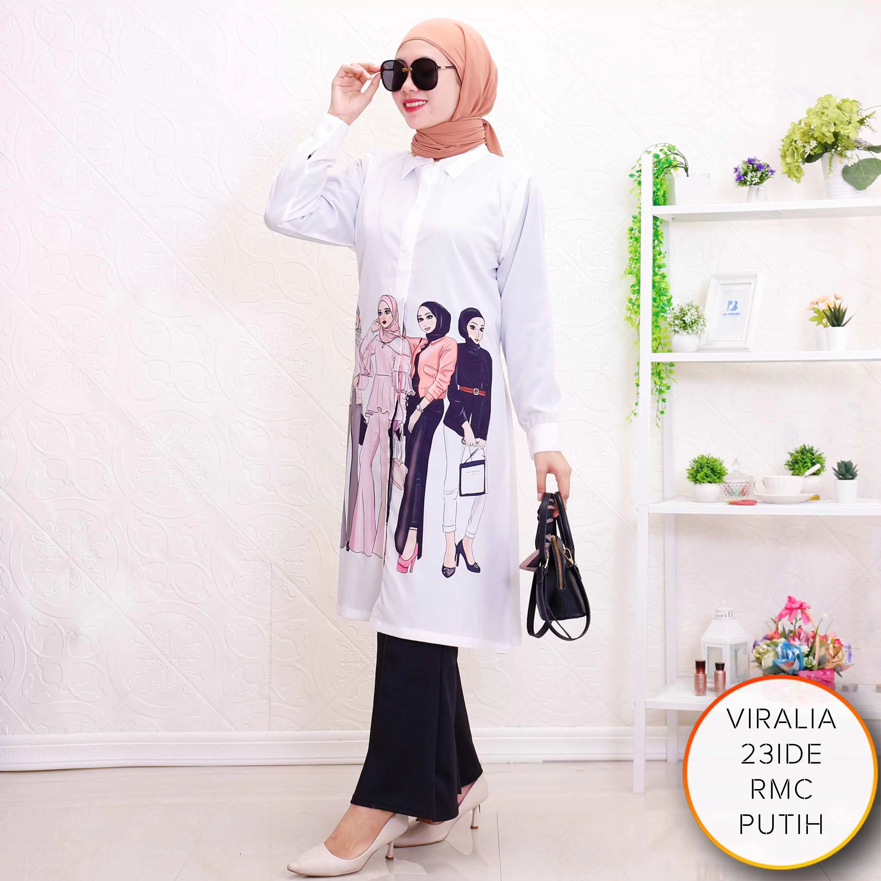 Long Tunik Viral RMC Motif Printing Kerah Full Kancing Tutup Viralia 14 2