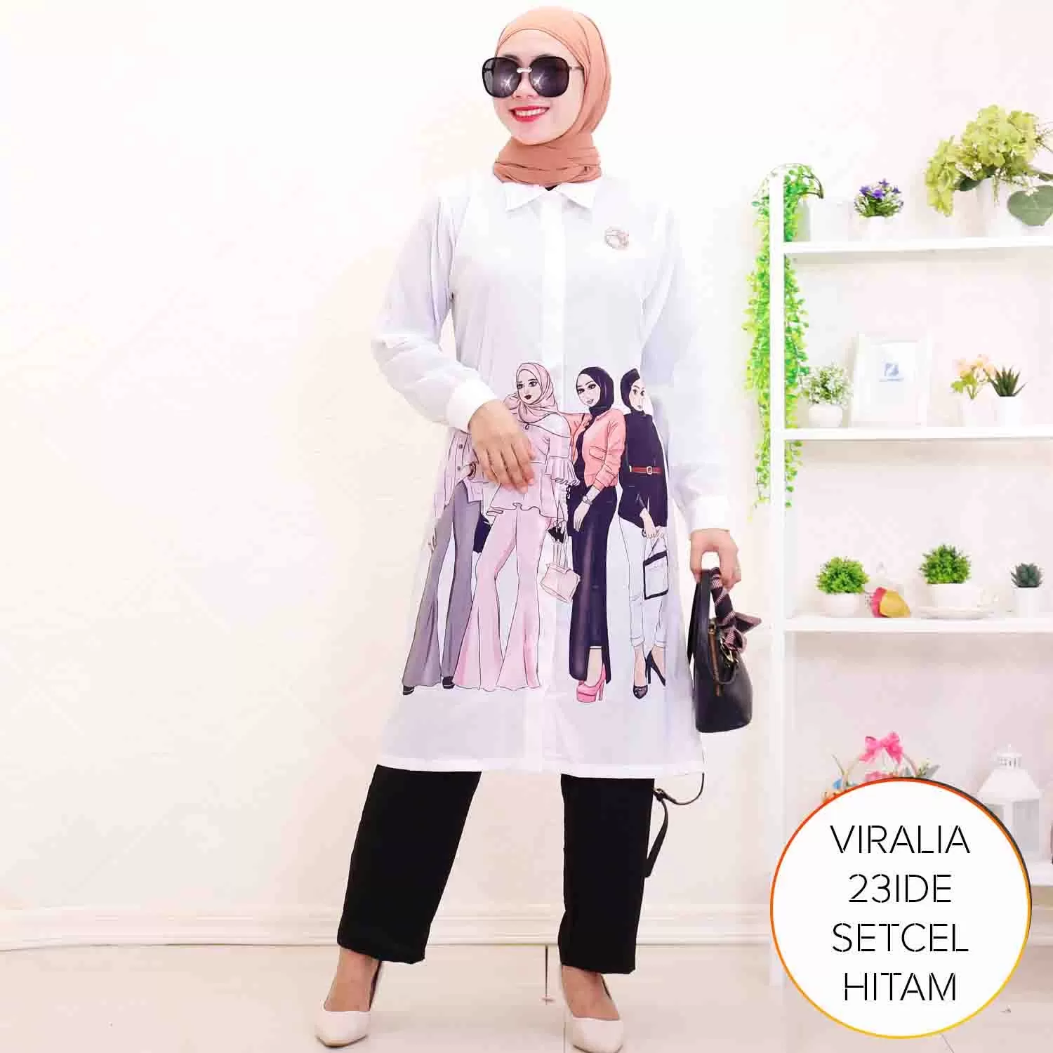 Long Tunik Viral RMC Motif Printing Kerah Full Kancing Tutup Viralia 14 2