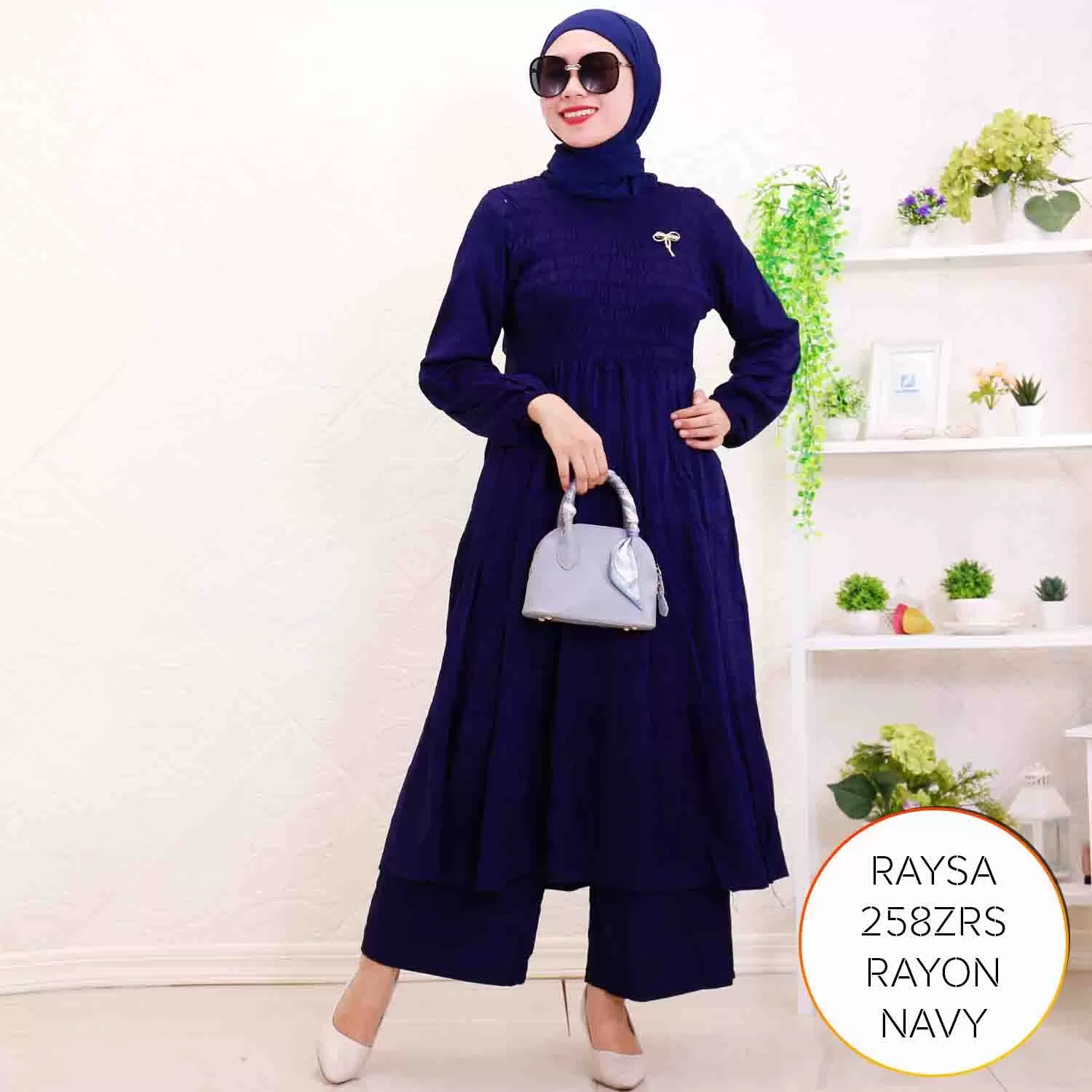 One Set Midi Kulot Kerut Karet Umpak Wudhu Frendly Rayon Twill Raysa 18 5