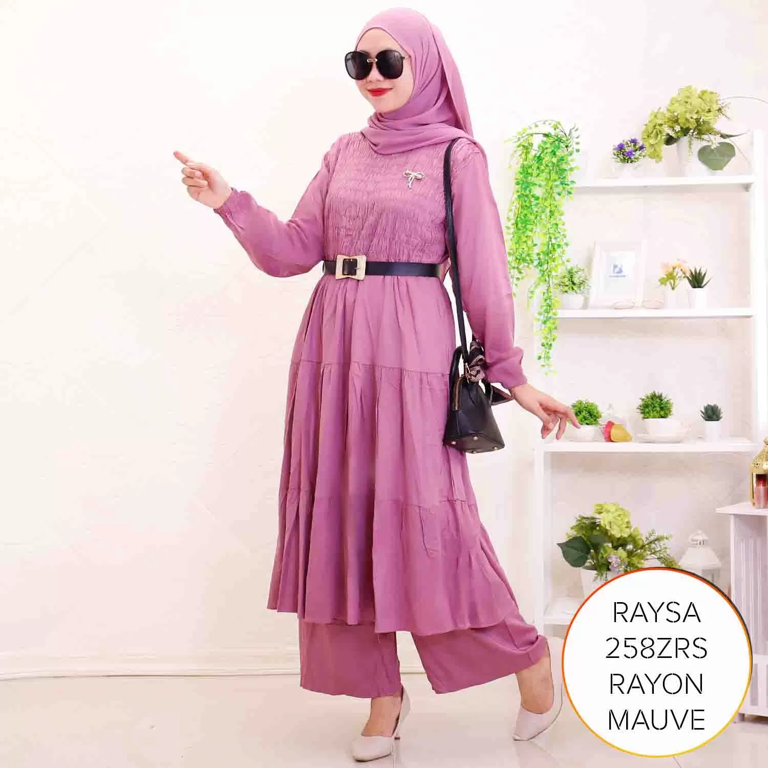 One Set Midi Kulot Kerut Karet Umpak Wudhu Frendly Rayon Twill Raysa 18 5