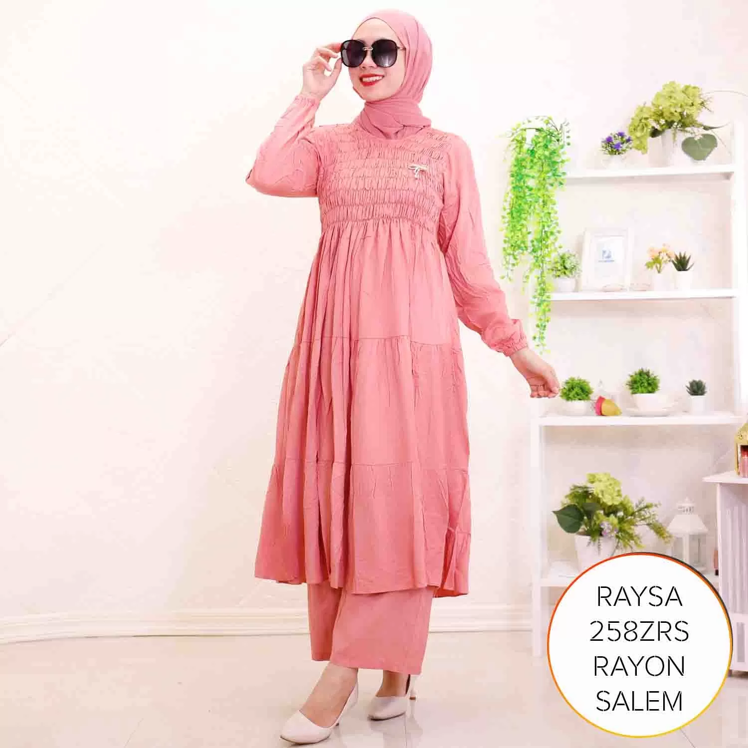 One Set Midi Kulot Kerut Karet Umpak Wudhu Frendly Rayon Twill Raysa 18 5