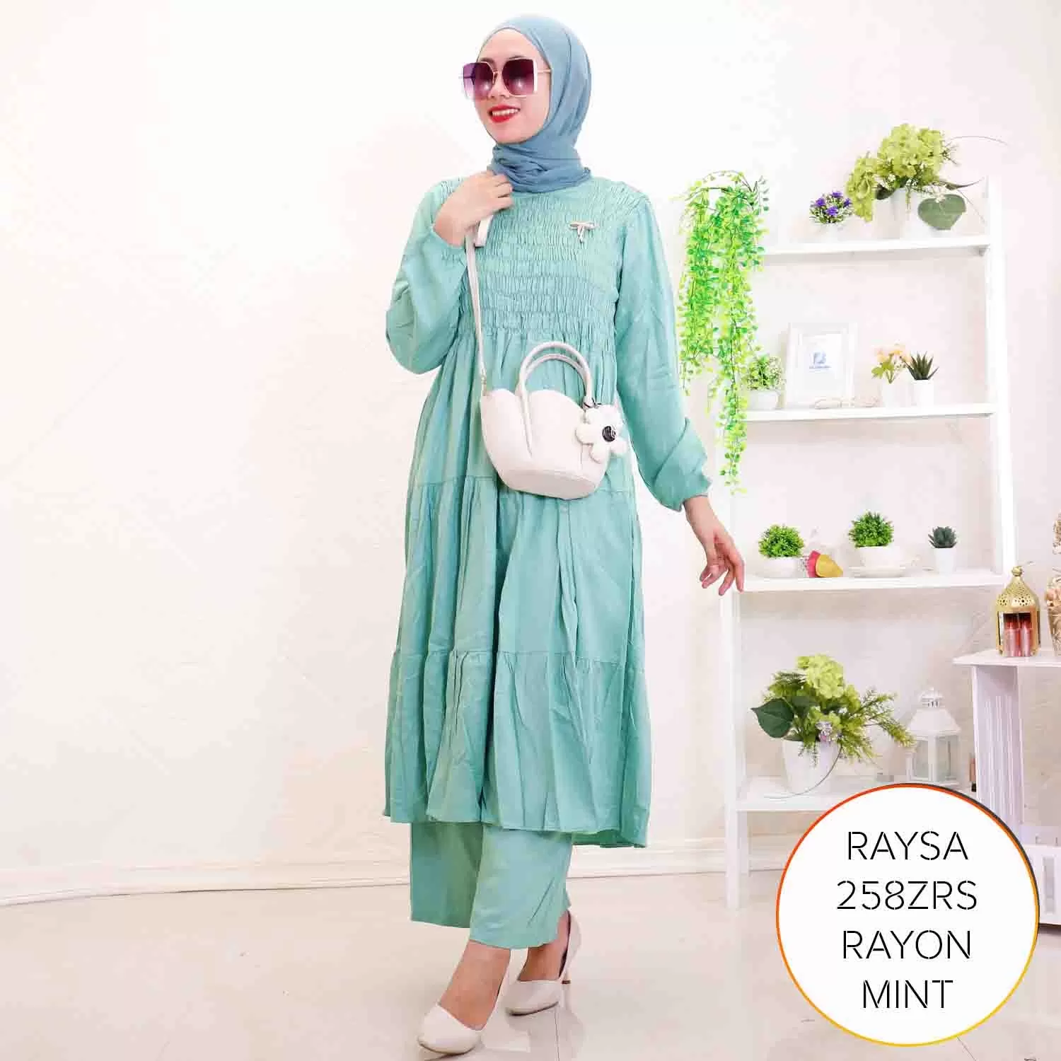 One Set Midi Kulot Kerut Karet Umpak Wudhu Frendly Rayon Twill Raysa 18 5