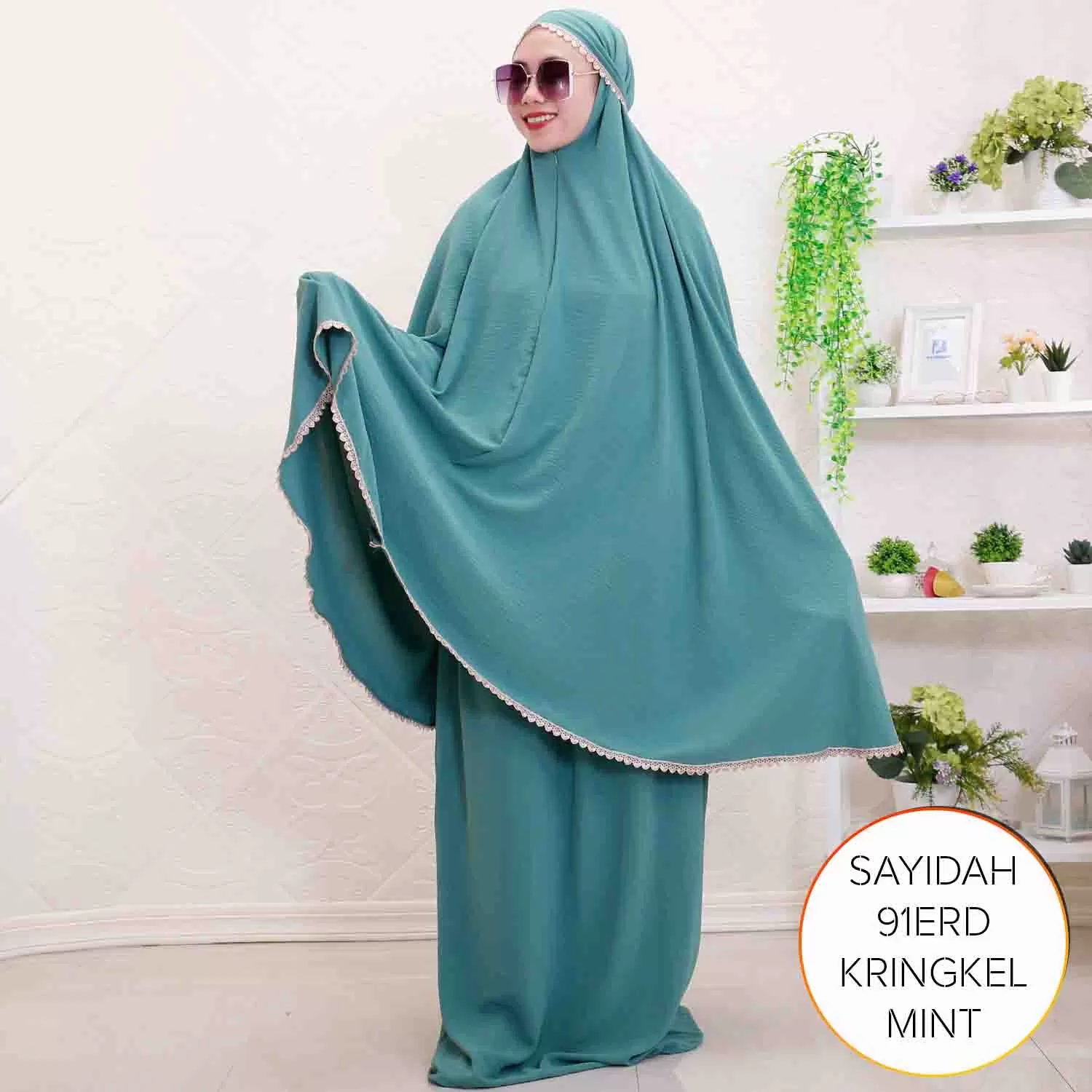 Mukena  2 in 1 Sleting Depan Tali Renda Free Bag Kringkel Airflow Sayidah 9 2