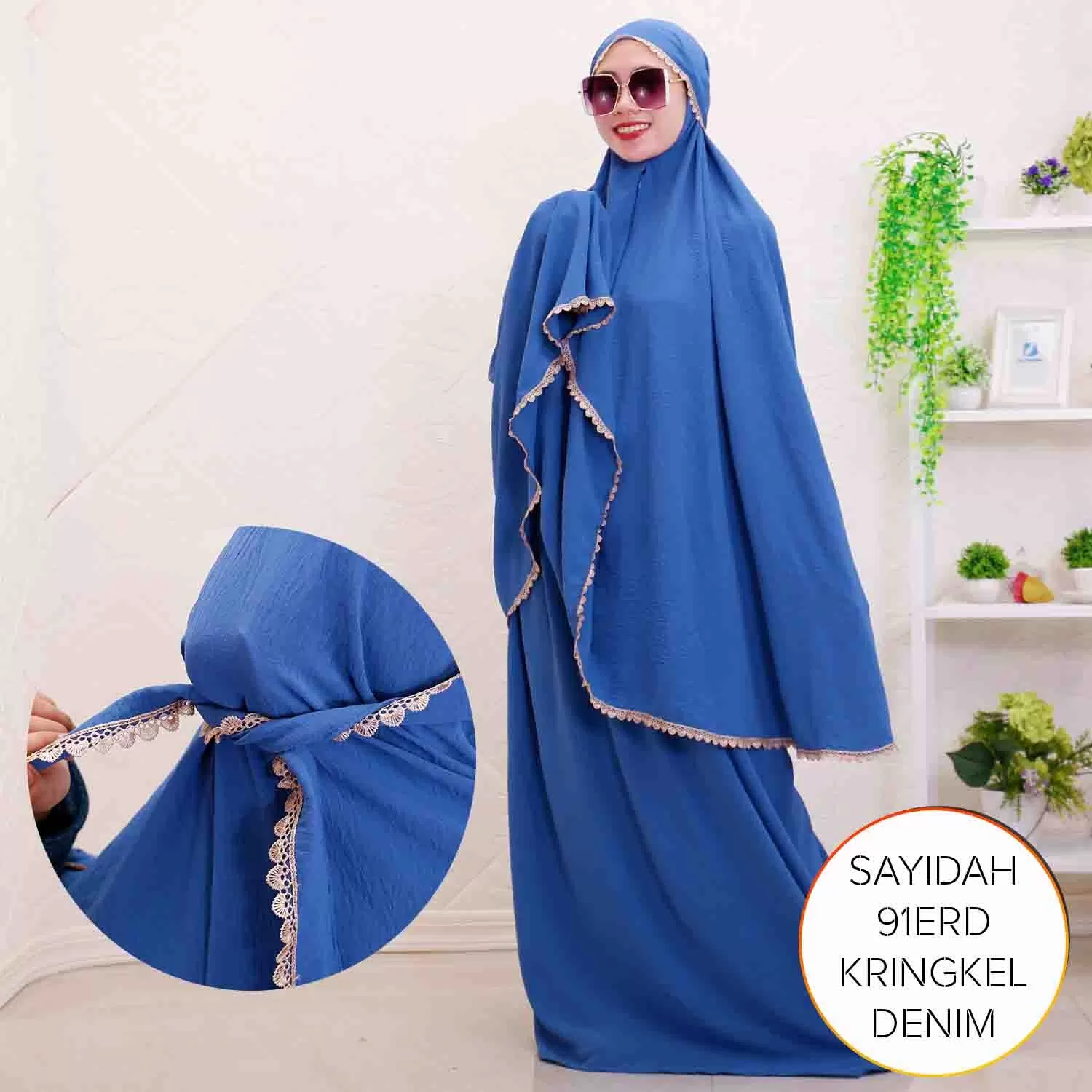 Mukena  2 in 1 Sleting Depan Tali Renda Free Bag Kringkel Airflow Sayidah 9 2