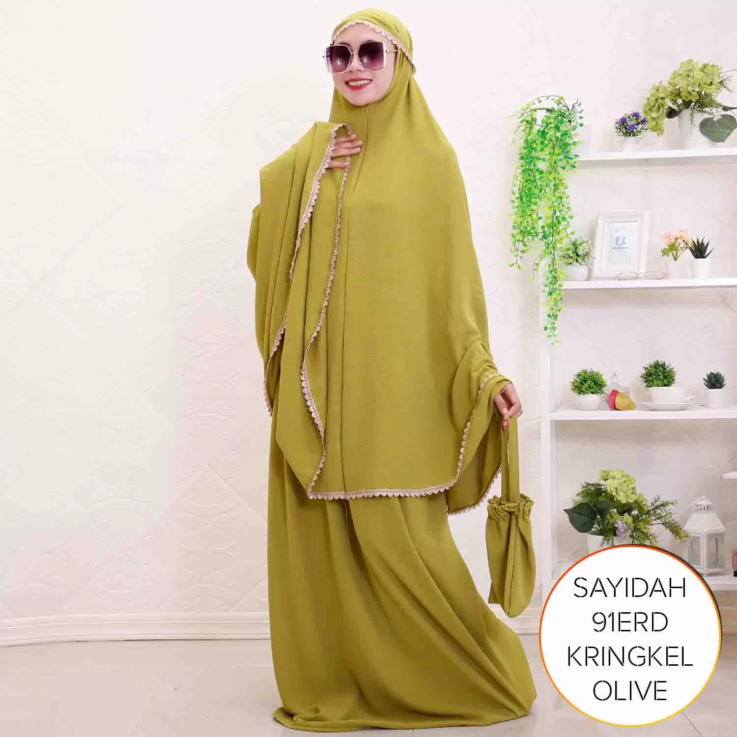 Mukena  2 in 1 Sleting Depan Tali Renda Free Bag Kringkel Airflow Sayidah 9 2