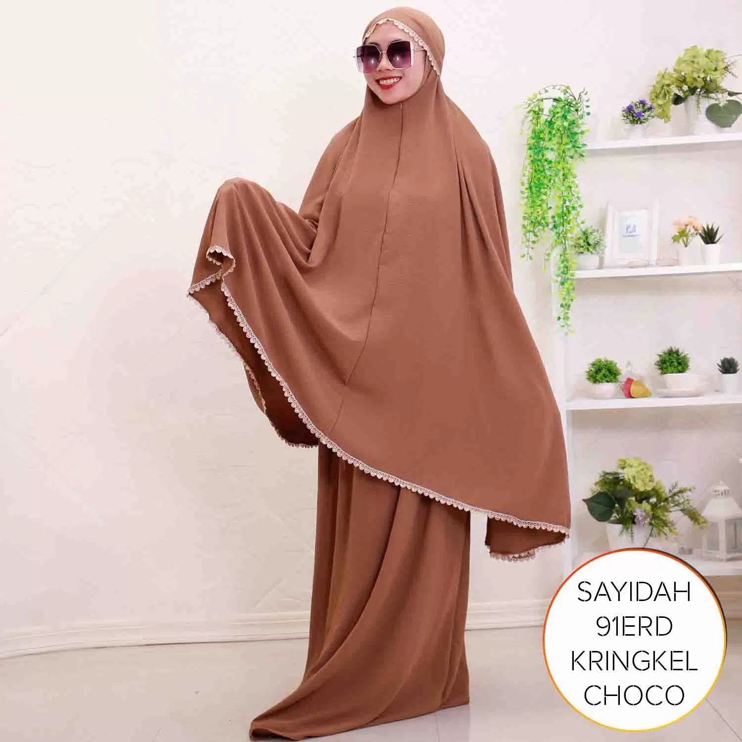 Mukena  2 in 1 Sleting Depan Tali Renda Free Bag Kringkel Airflow Sayidah 9 2