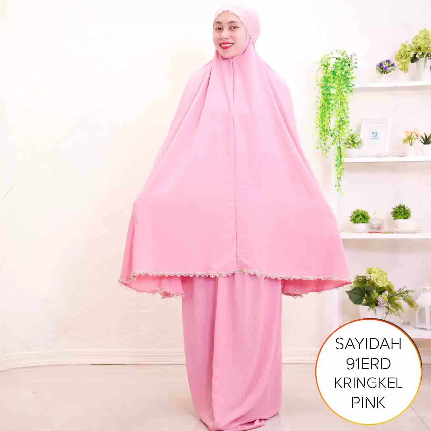 Mukena  2 in 1 Sleting Depan Tali Renda Free Bag Kringkel Airflow Sayidah 9 2