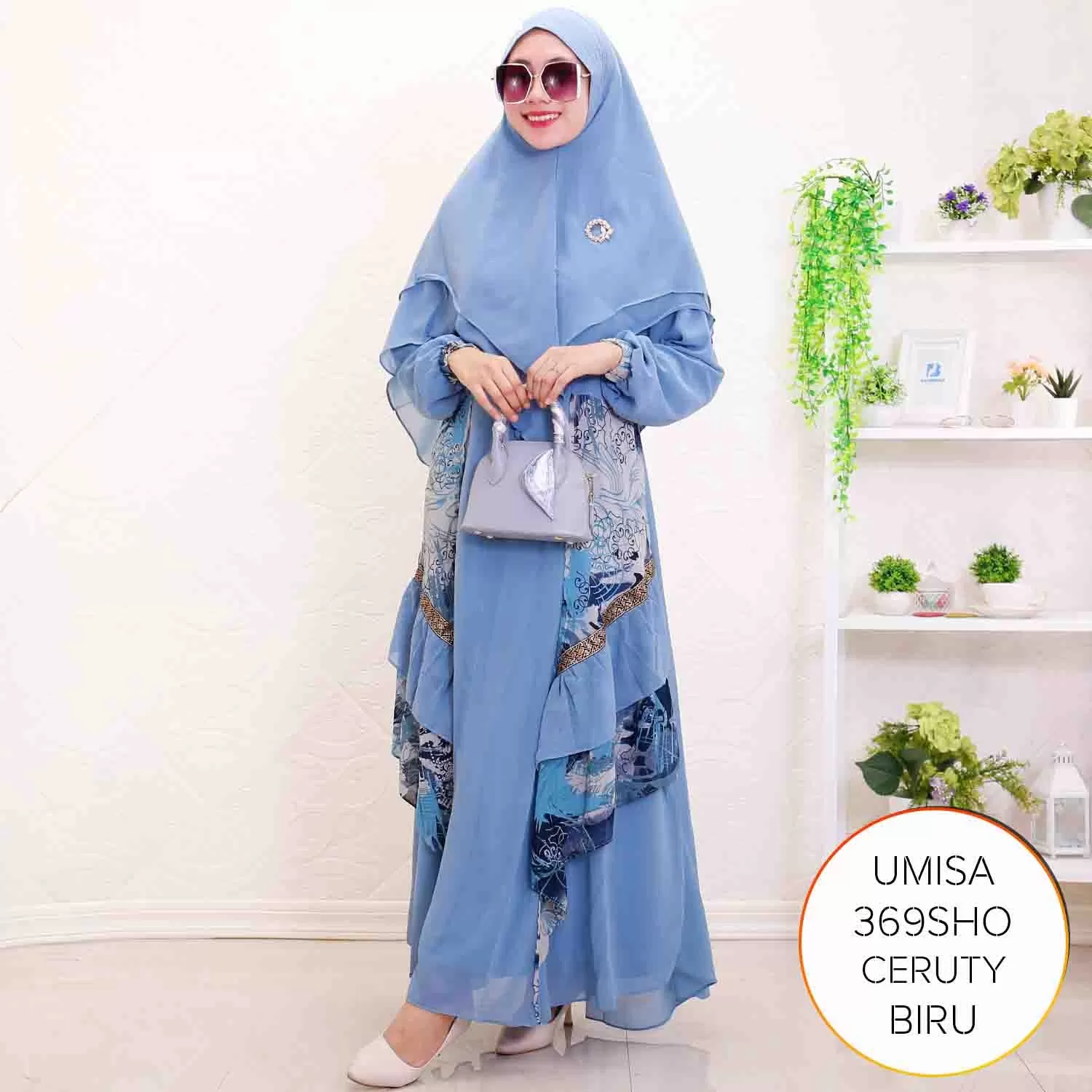 Gamis Syari Set Hijab Jumbo Ceruty Motif Umisa 18 4