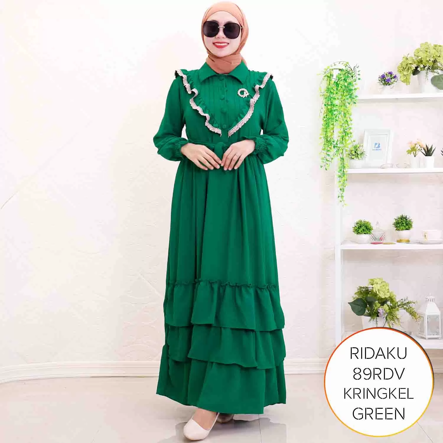 Gamis Busui Kringkel Airflow Lipit Ruffle Renda Ridaku K G