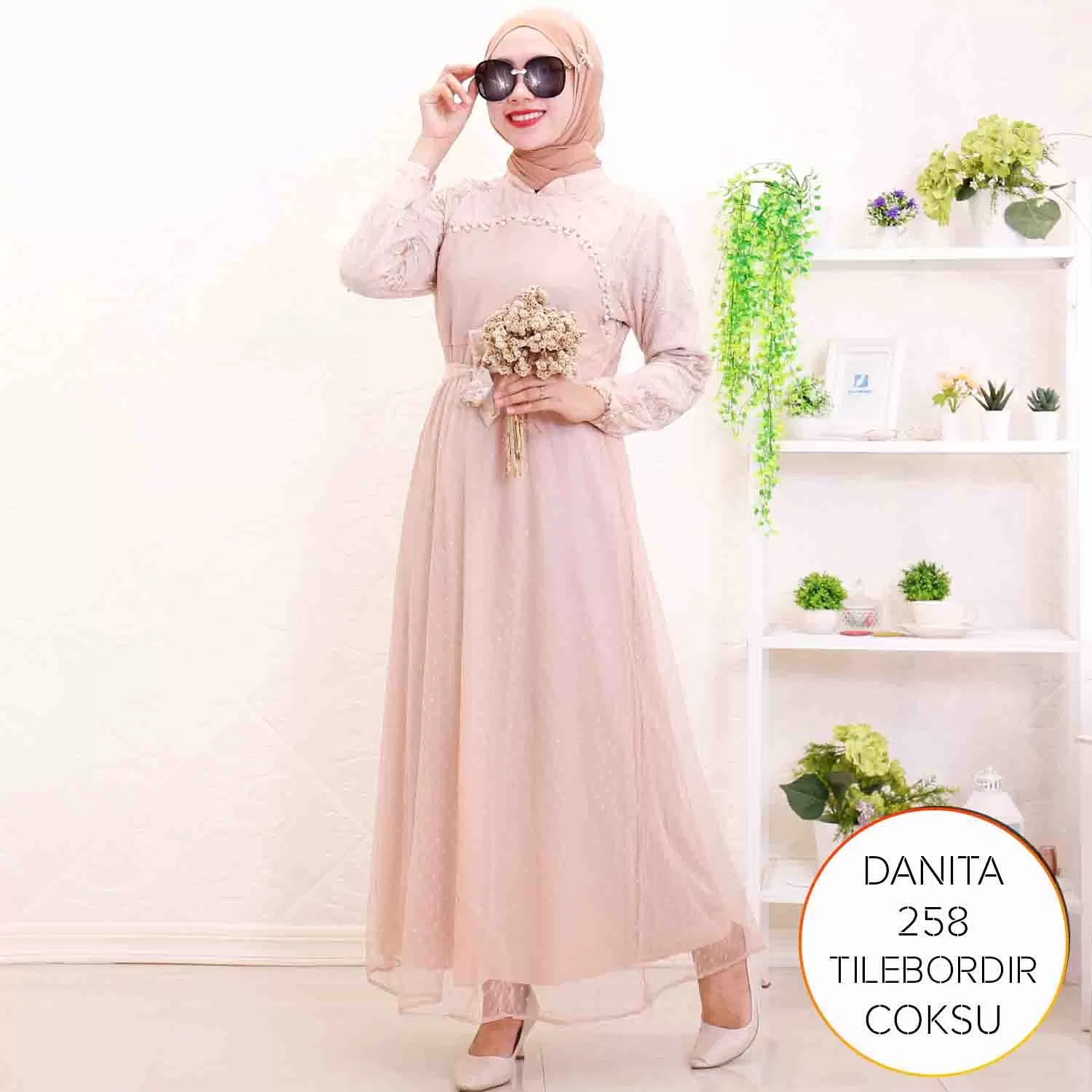 Gamis Pesta Tile Mutiara Wudhu Friendly Danita 19 1