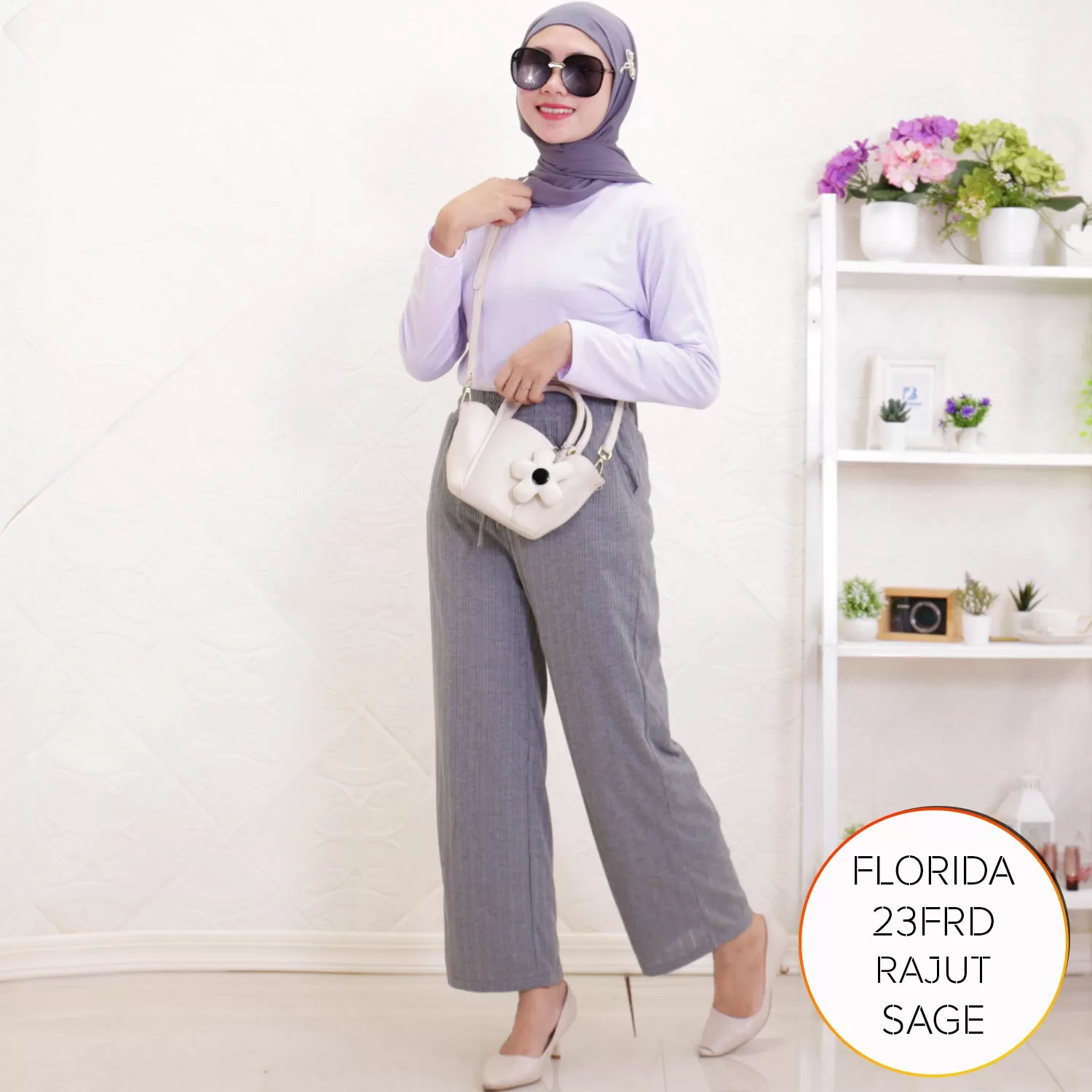 Kulot Rajut Knit Polos Tali Serut Depan Florida 17 2