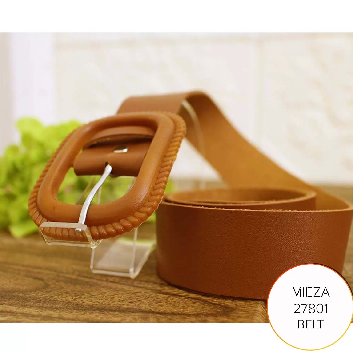 Belt Dewasa Kulit Push Coklat Mieza