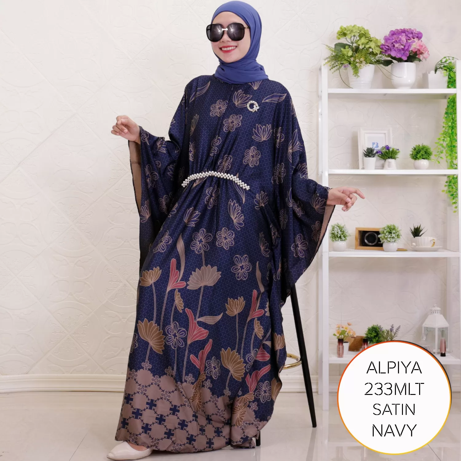 Kaftan Silk Jumbo Busui Mutiara Payet Mewah Alpiya B 4