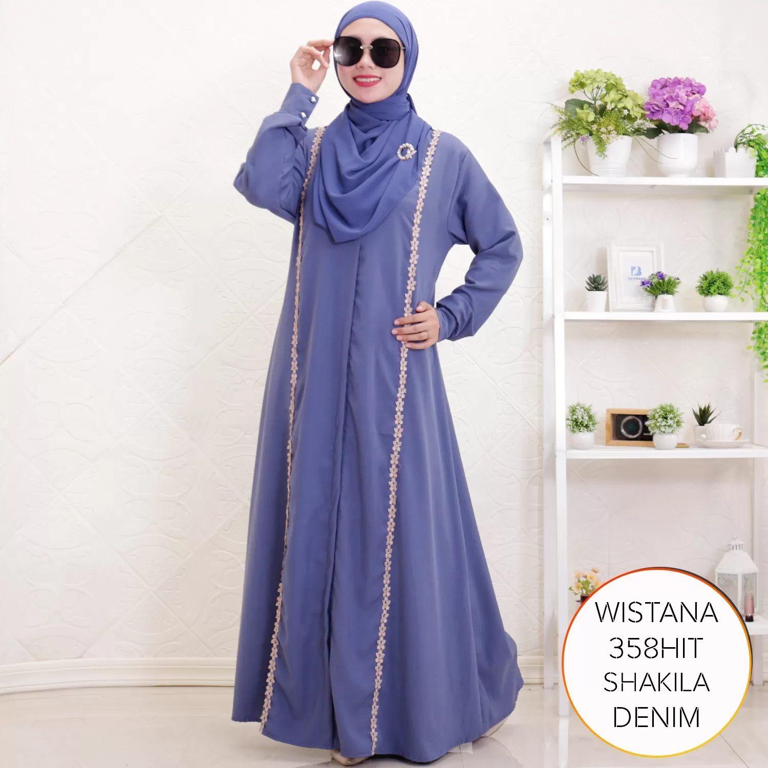 Gamis Busui Sleting Shakilla Variasi Renda Wistana C 3