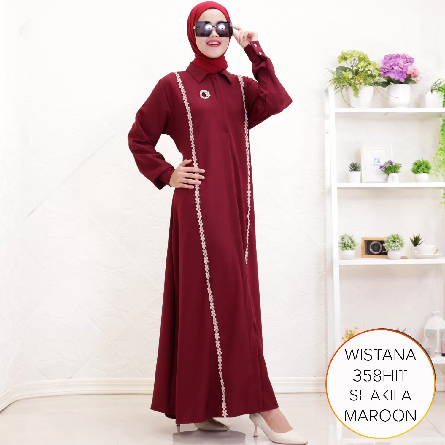 Gamis Busui Sleting Shakilla Variasi Renda Wistana C 3