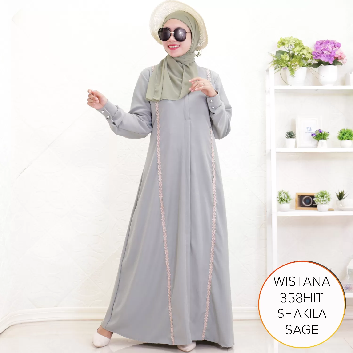 Gamis Busui Sleting Shakilla Variasi Renda Wistana C 3