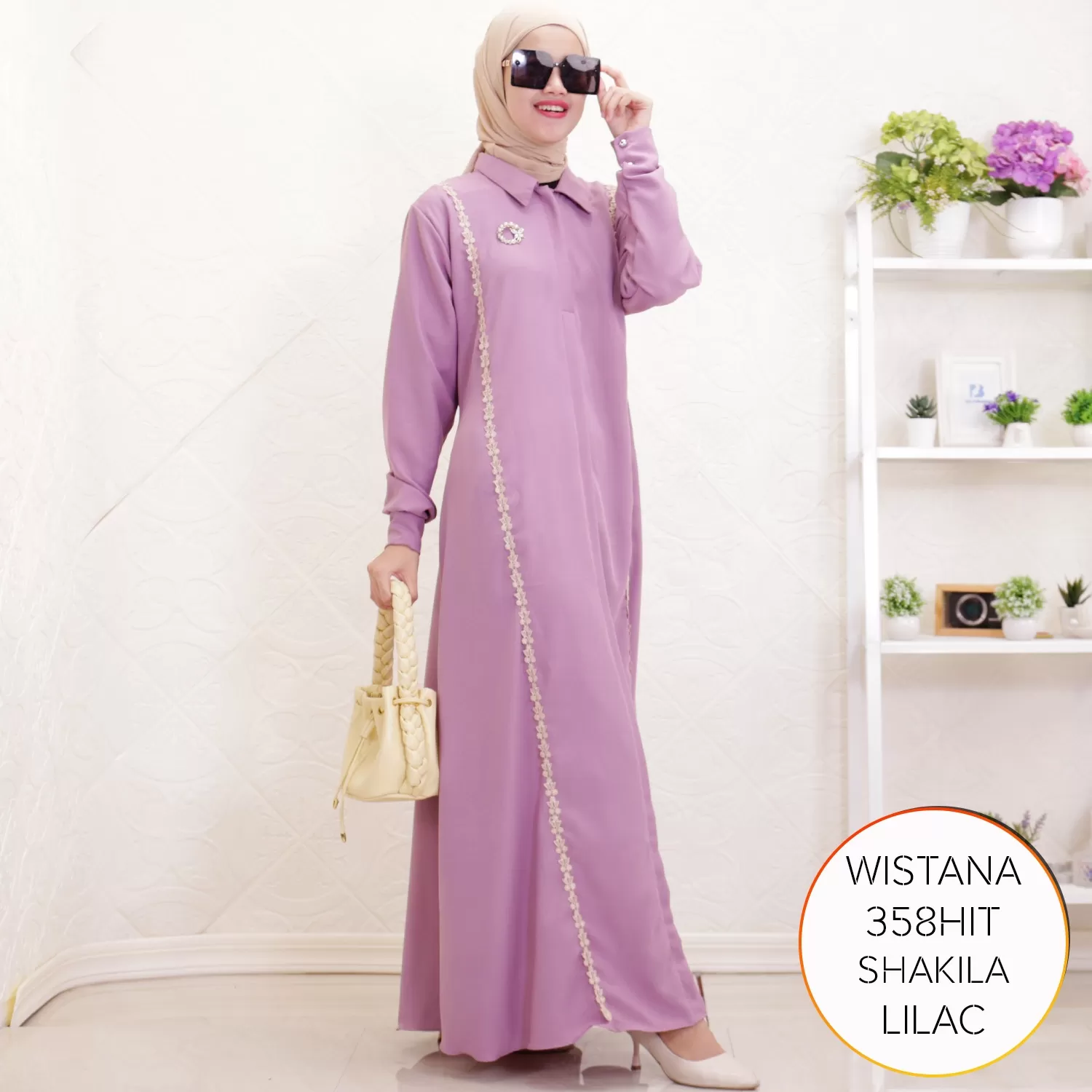 Gamis Busui Sleting Shakilla Variasi Renda Wistana C 3