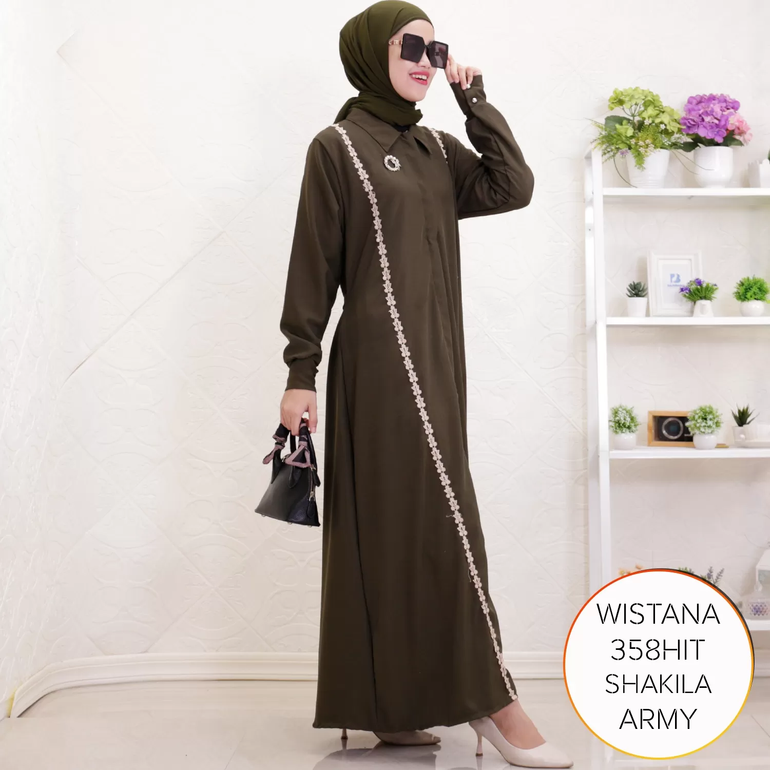 Gamis Busui Sleting Shakilla Variasi Renda Wistana C 3