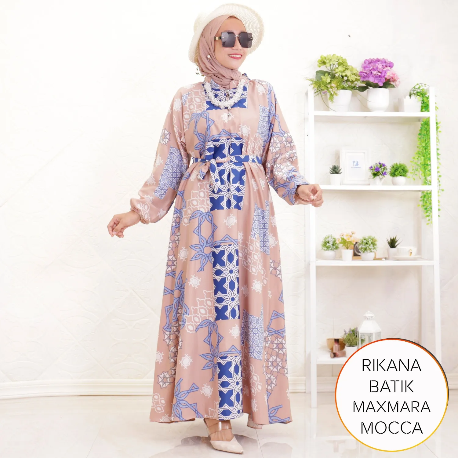 Gamis Maxmara Lux Busui Sleting Tangan Karet Tali Pinggang Rikana E 3