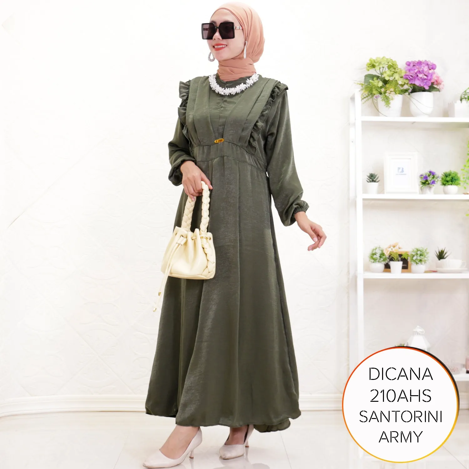 Gamis Simple Pufy Santorini Rimpel Wudhu Friendly Dicana 14/4