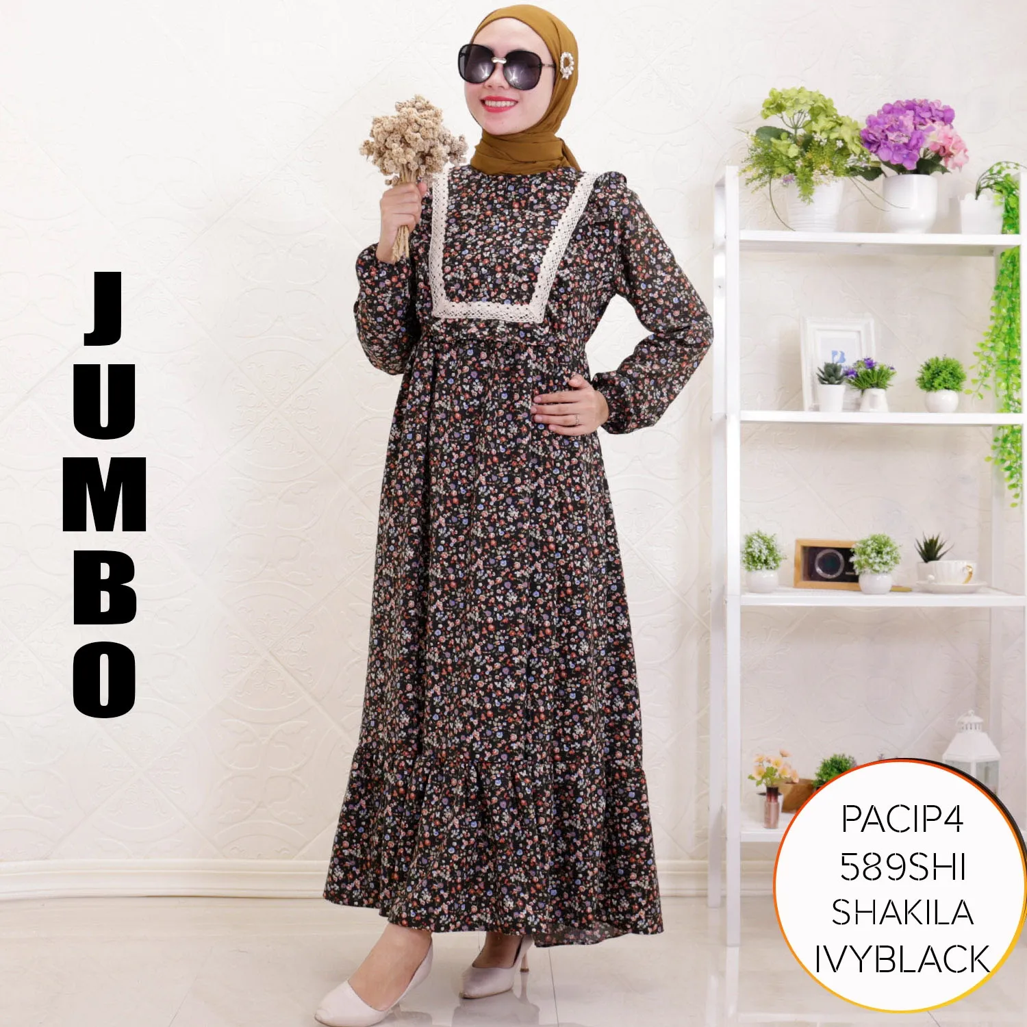 Gamis Busui Shakila Bunga Ruffle Dada Variasi Renda Pacipa Part 2