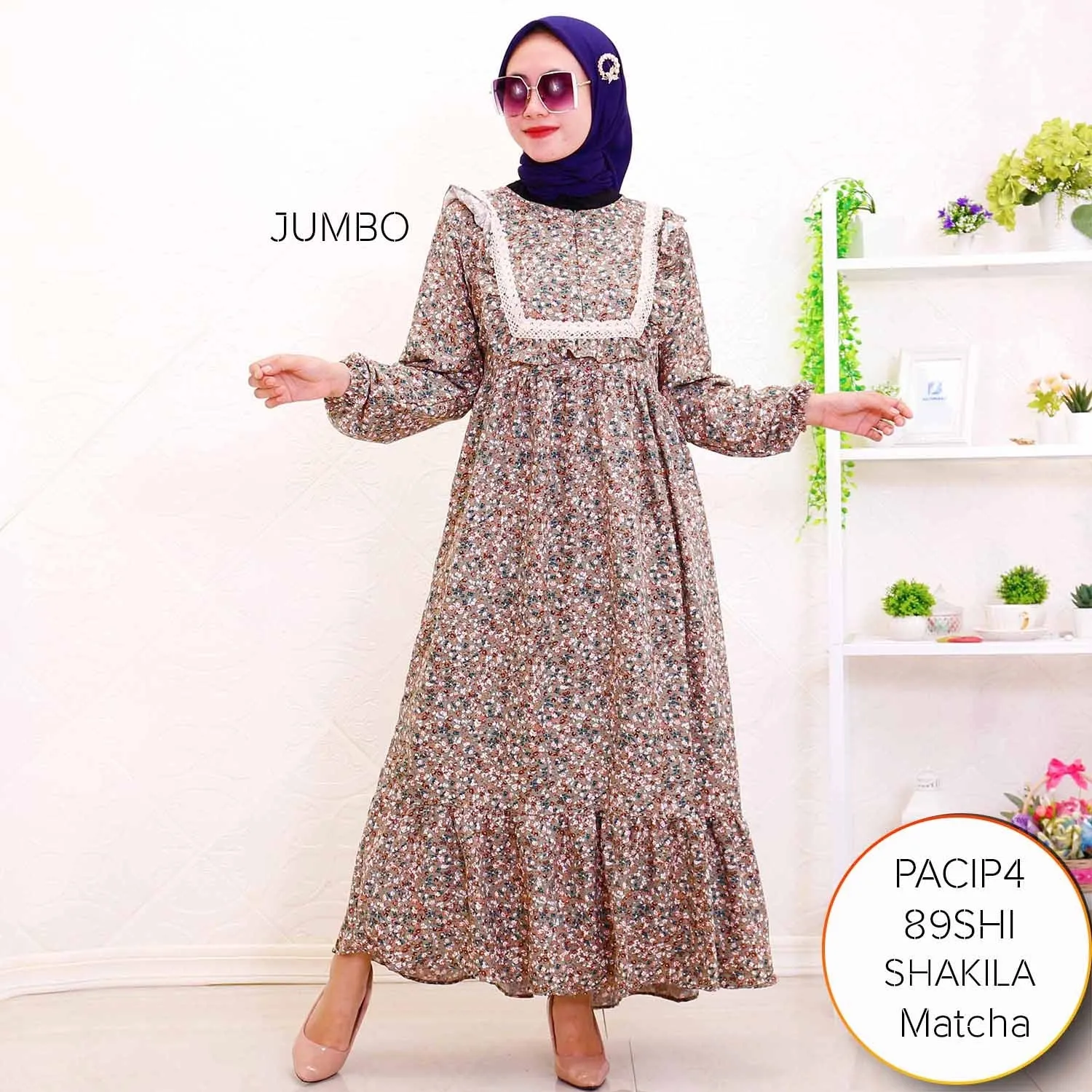 Gamis Busui Shakila Bunga Ruffle Dada Variasi Renda Pacipa Part 2