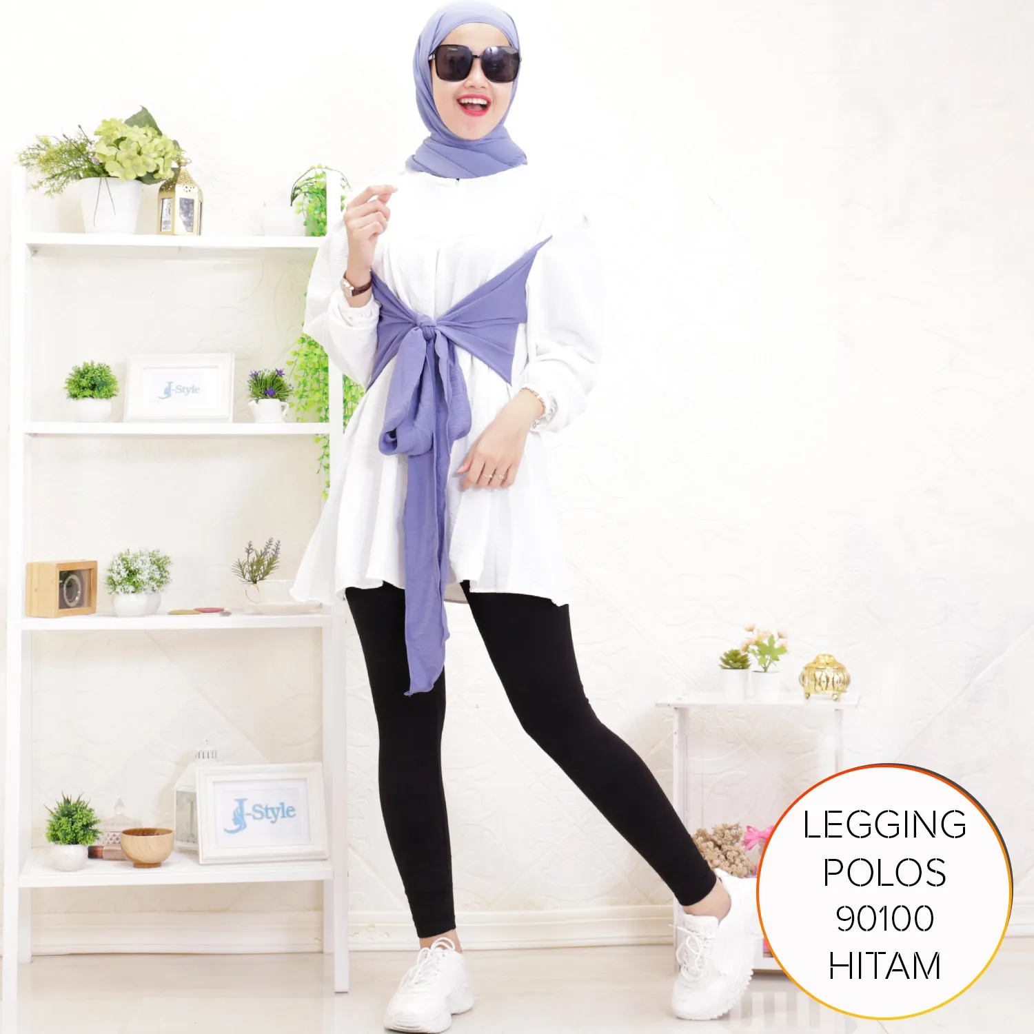 Celana Legging Wanita Dewasa Panjang Polos Jumbo Spandex Tebal Lembut Melar