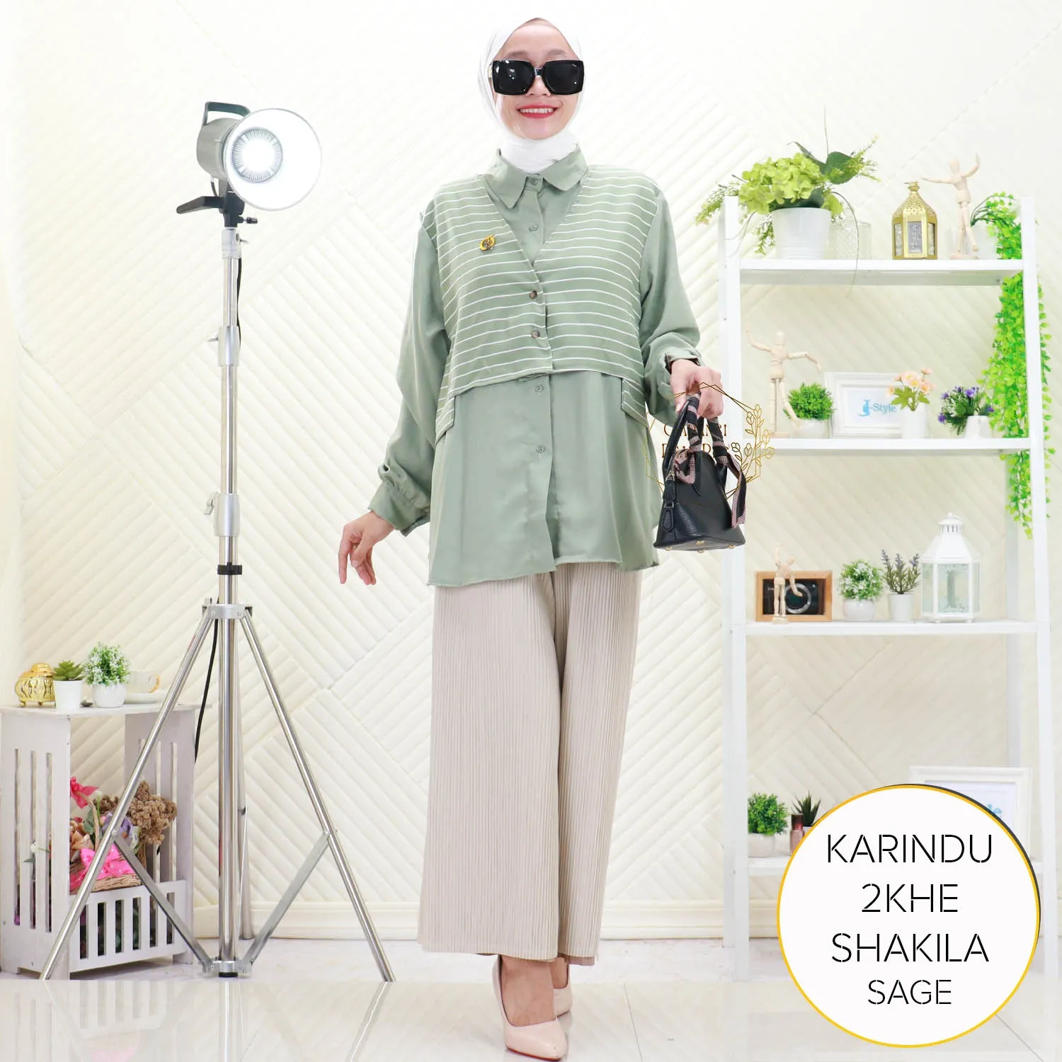 Karindu Blouse Rompi Korean Style Shakilla Motif Salur