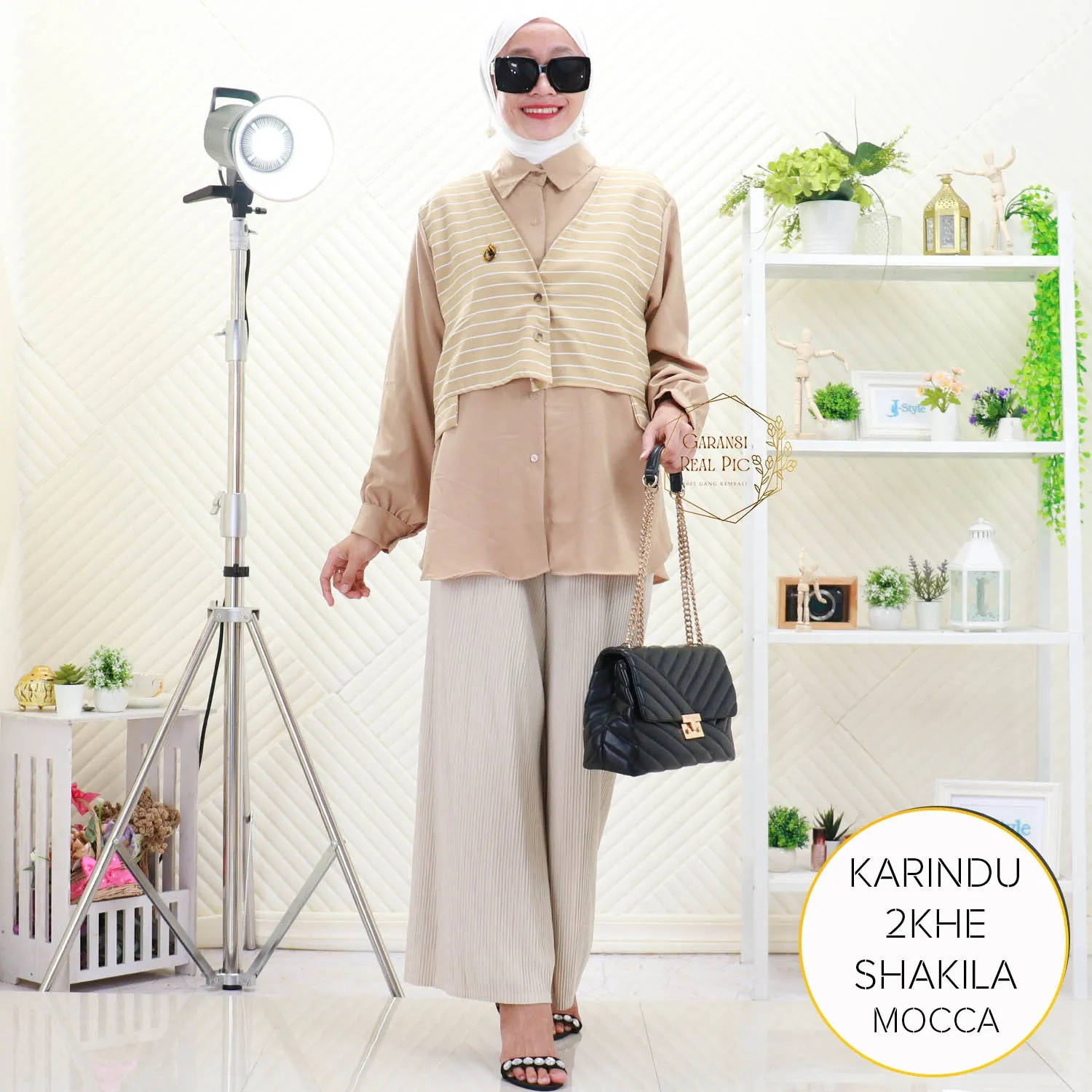 Karindu Blouse Rompi Korean Style Shakilla Motif Salur