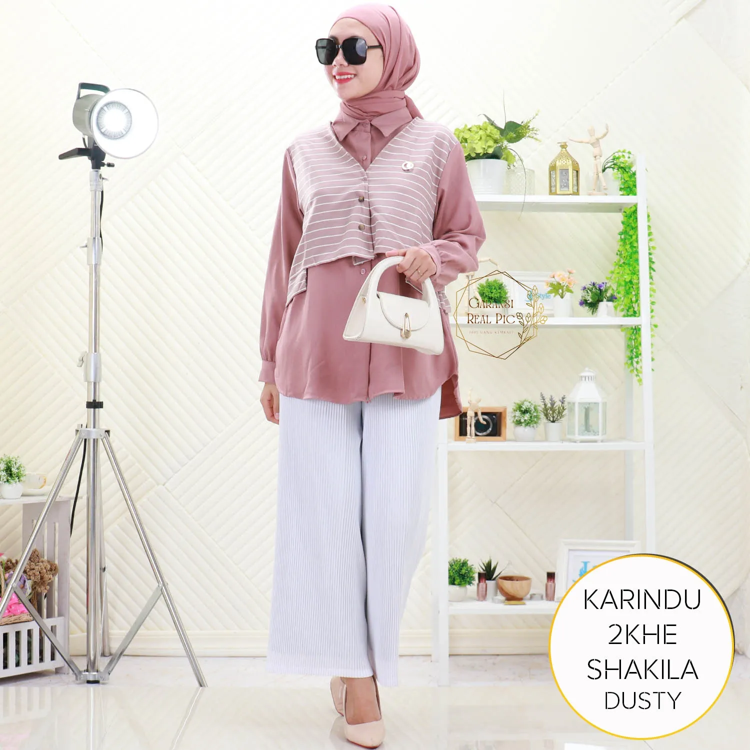 Karindu Blouse Rompi Korean Style Shakilla Motif Salur