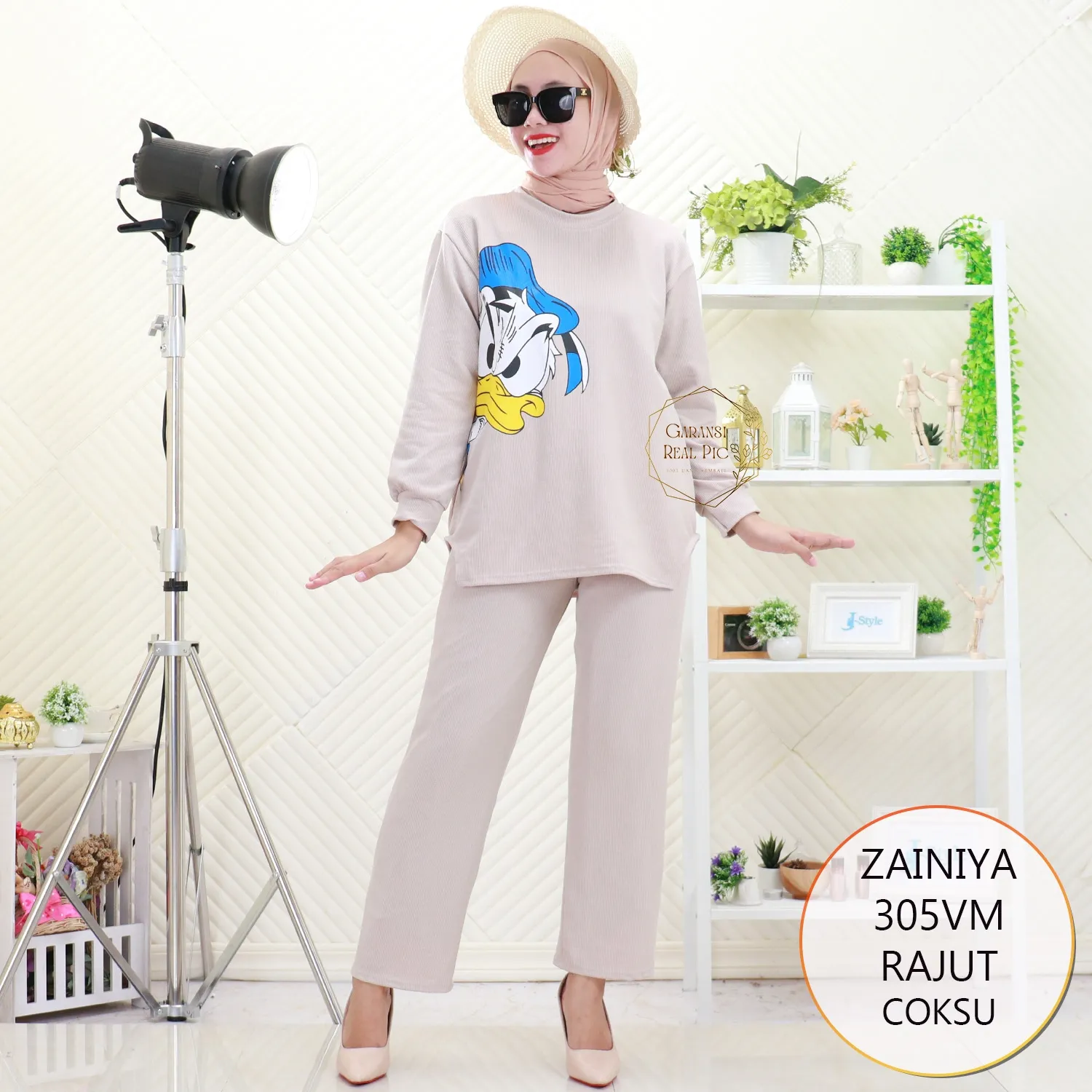 Zainiya One Set Rajut Jumbo Tebal Motif Sablon 305VM Rajut - bajubaru.id, Belanja Online di bajubaru.id saja 