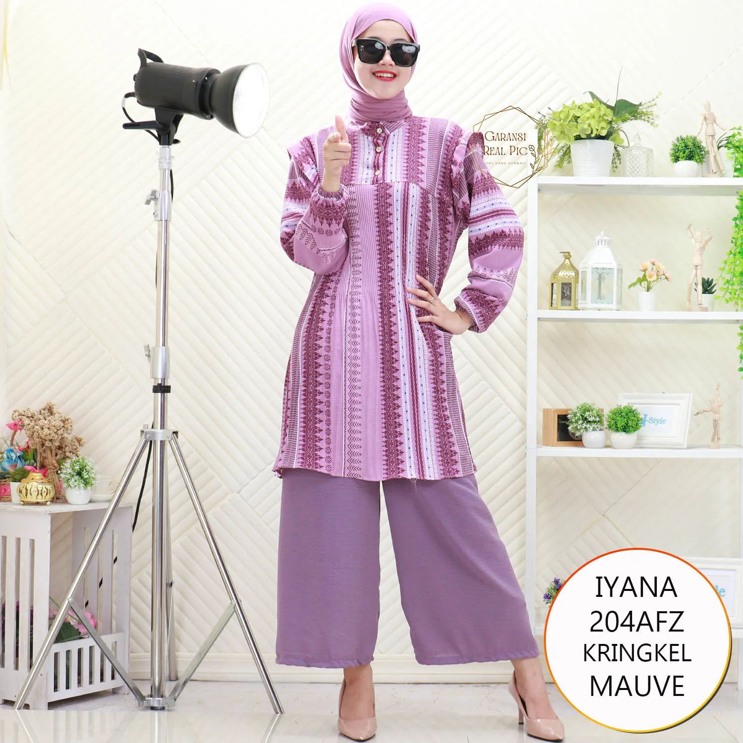 Iyana One Set Kringkel Plisket  Motif Busui Friendly