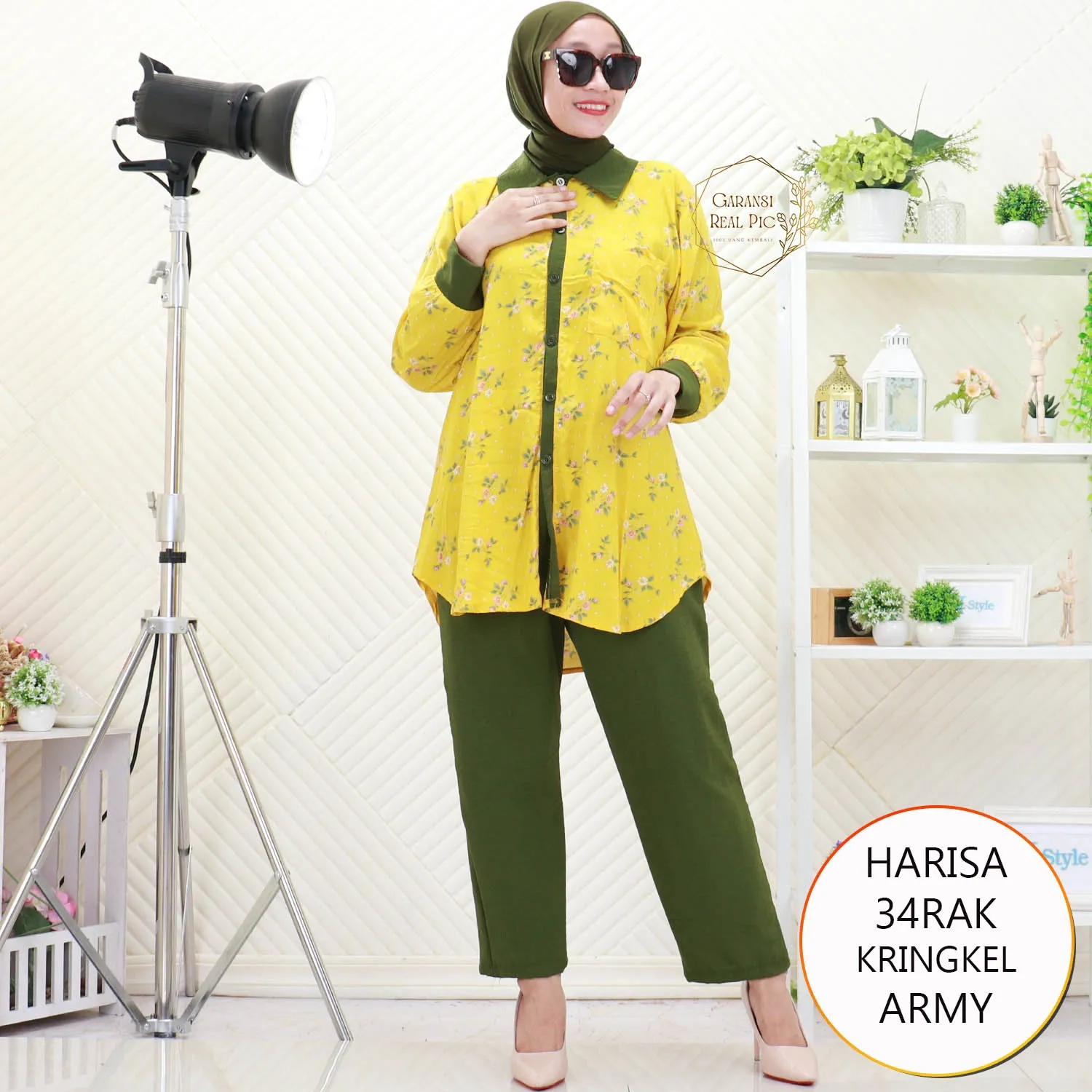 Harisa One Set Kemeja Rayon Motif Full Kancing Saku Depan Kulot Kringkel Polos A3 34RAK Kringkel Airflow - bajubaru.id, Belanja Online di bajubaru.id saja 