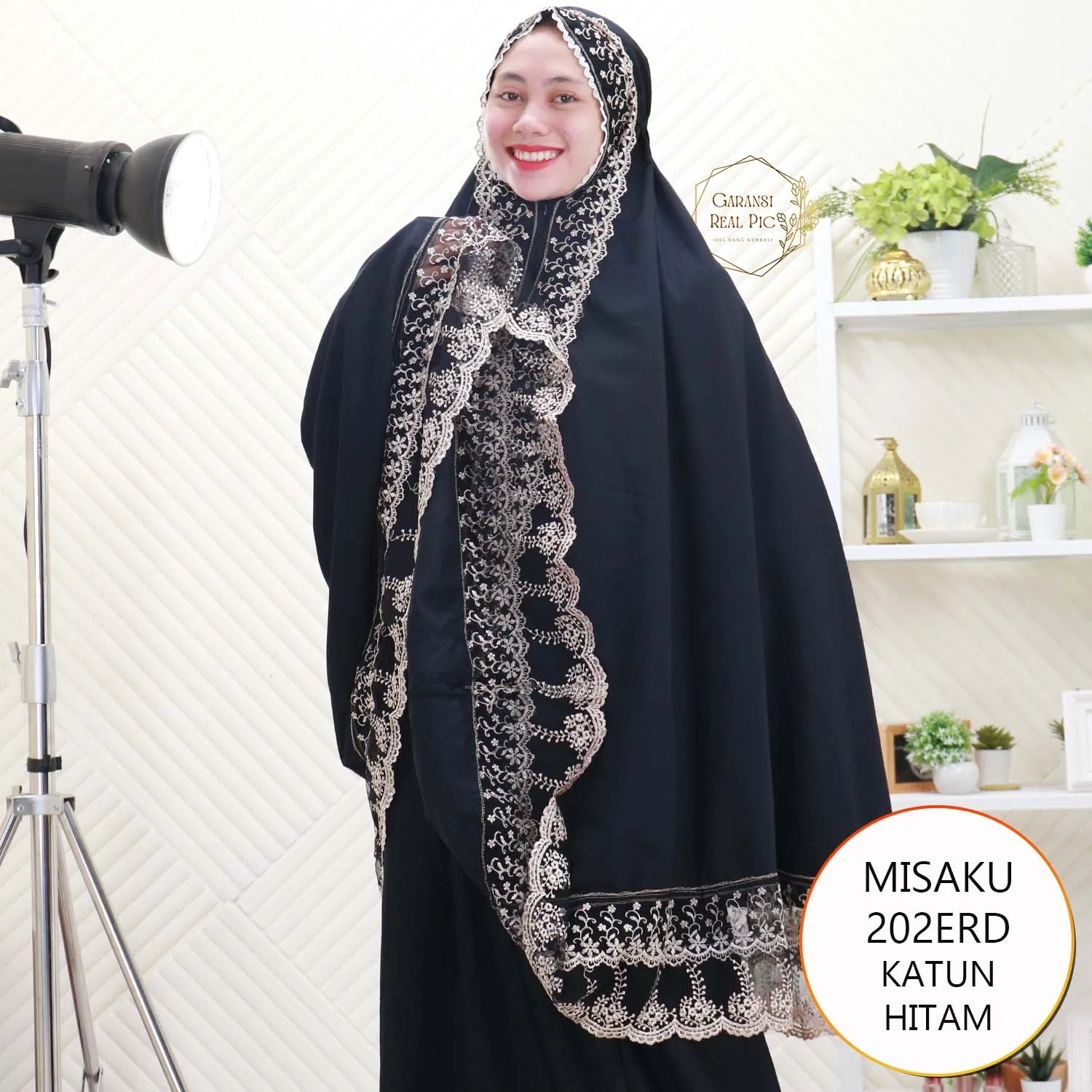 Misaku Mukena Katun Umpak Rimple Kombinasi Renda Keliling