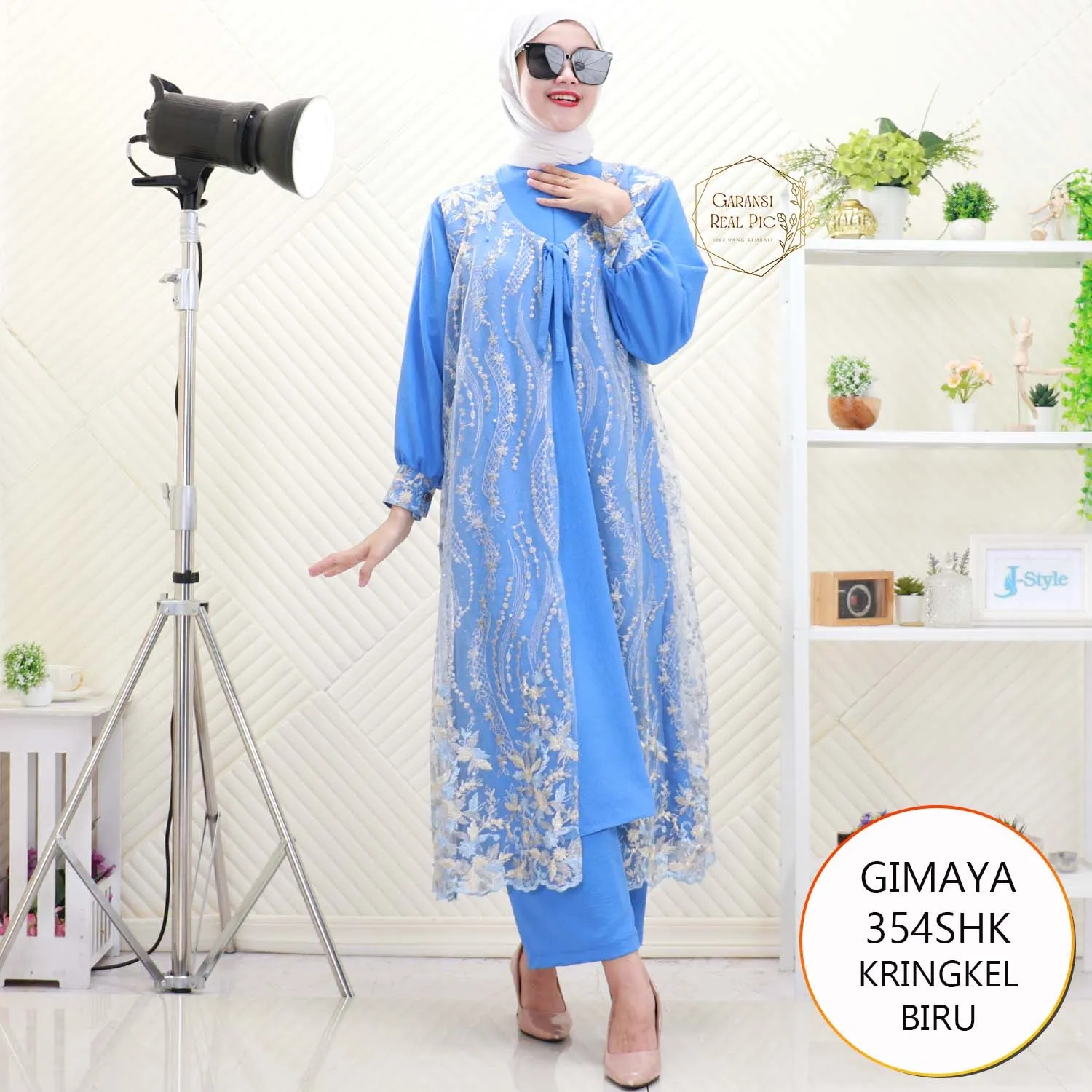 Gimaya Oneset Kringkel Cardi Tile Brukat Nyatu Busui Friendly