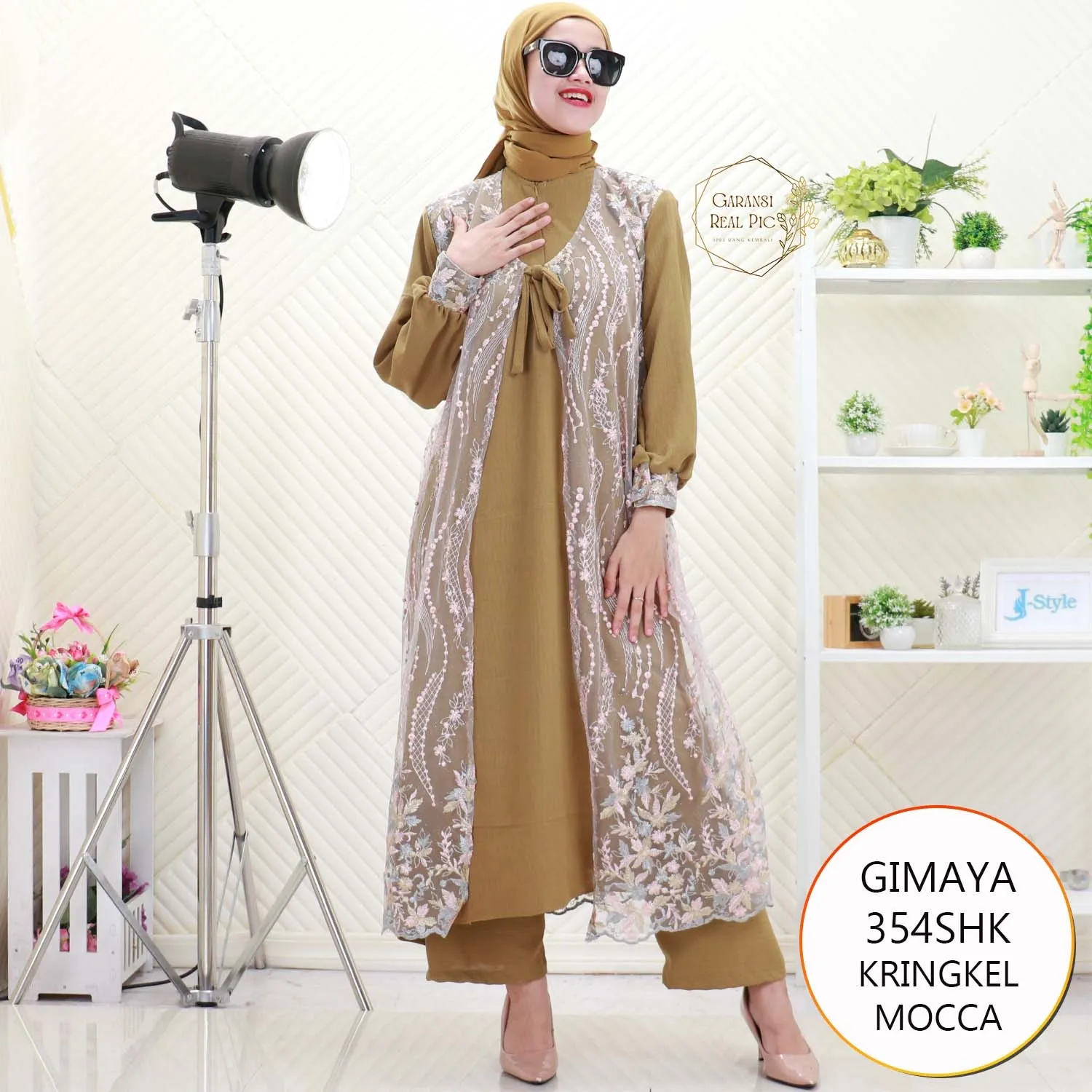 Gimaya Oneset Kringkel Cardi Tile Brukat Nyatu Busui Friendly