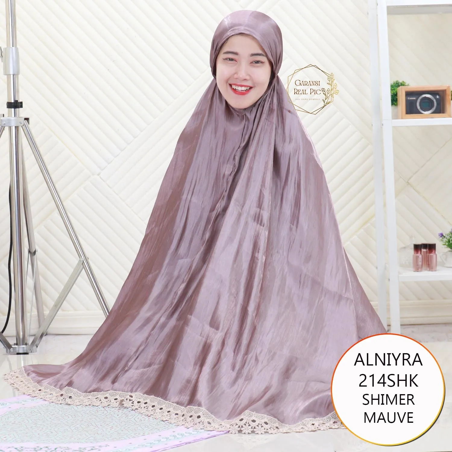 Alniyra Mukena Dewasa 2in1  Shimer Mewah Renda Keliling