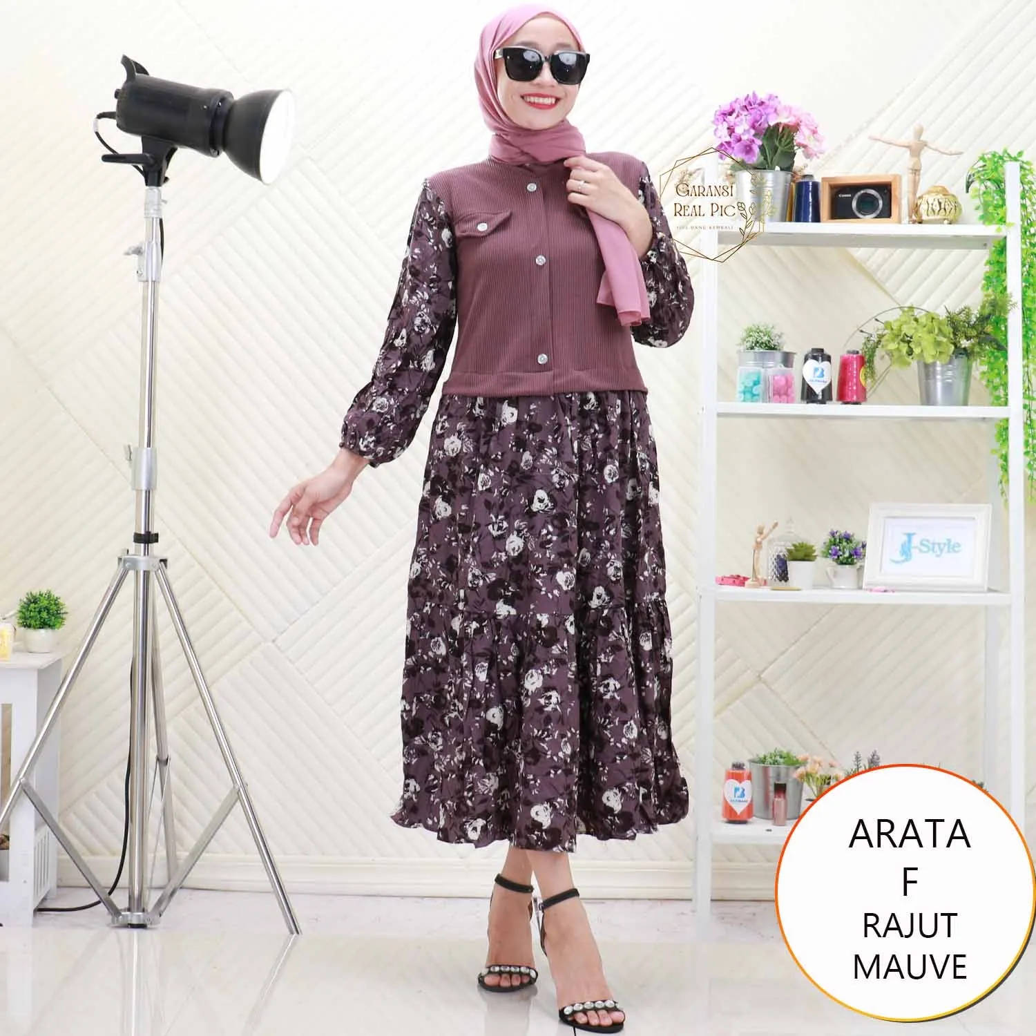 Arata Midi Rajut Mix Katun Rayon Variasi Kancing Umpak Keliling