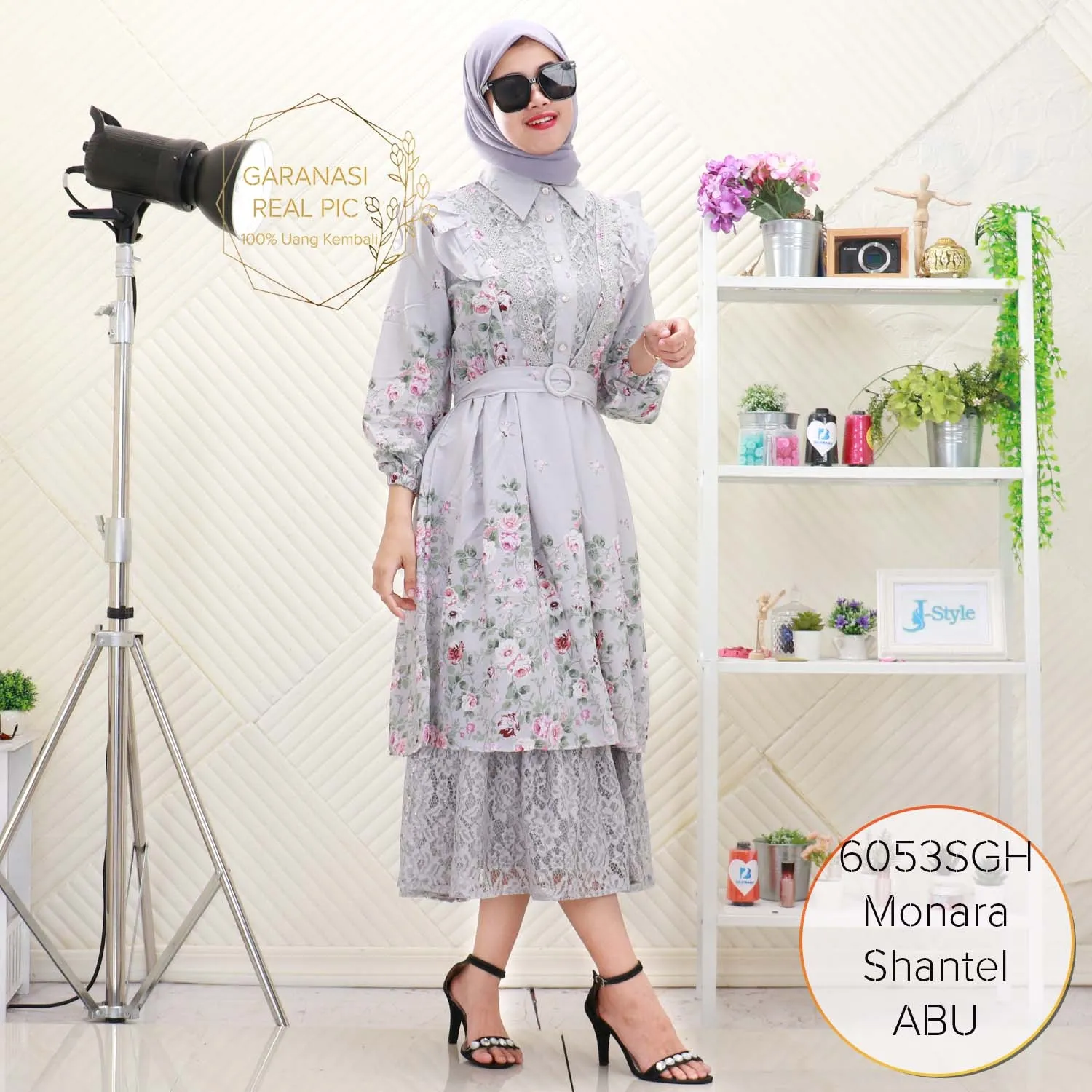 Monara Midi Dress Nedelin Motif Printing Busui Friendly 6053SGH Shantel - bajubaru.id, Belanja Online di bajubaru.id saja 