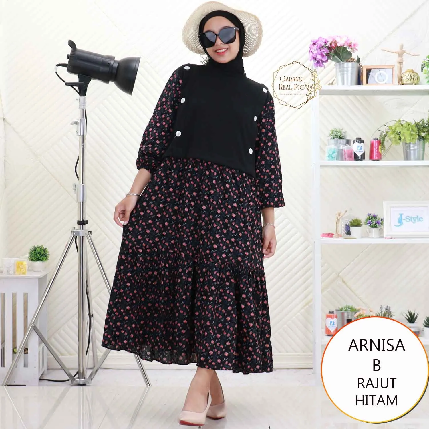 Arnisa Midi Dress Rajut Tebal Variasi Kancing Mix Rayon Motif 124YIF Rajut - bajubaru.id, Belanja Online di bajubaru.id saja 