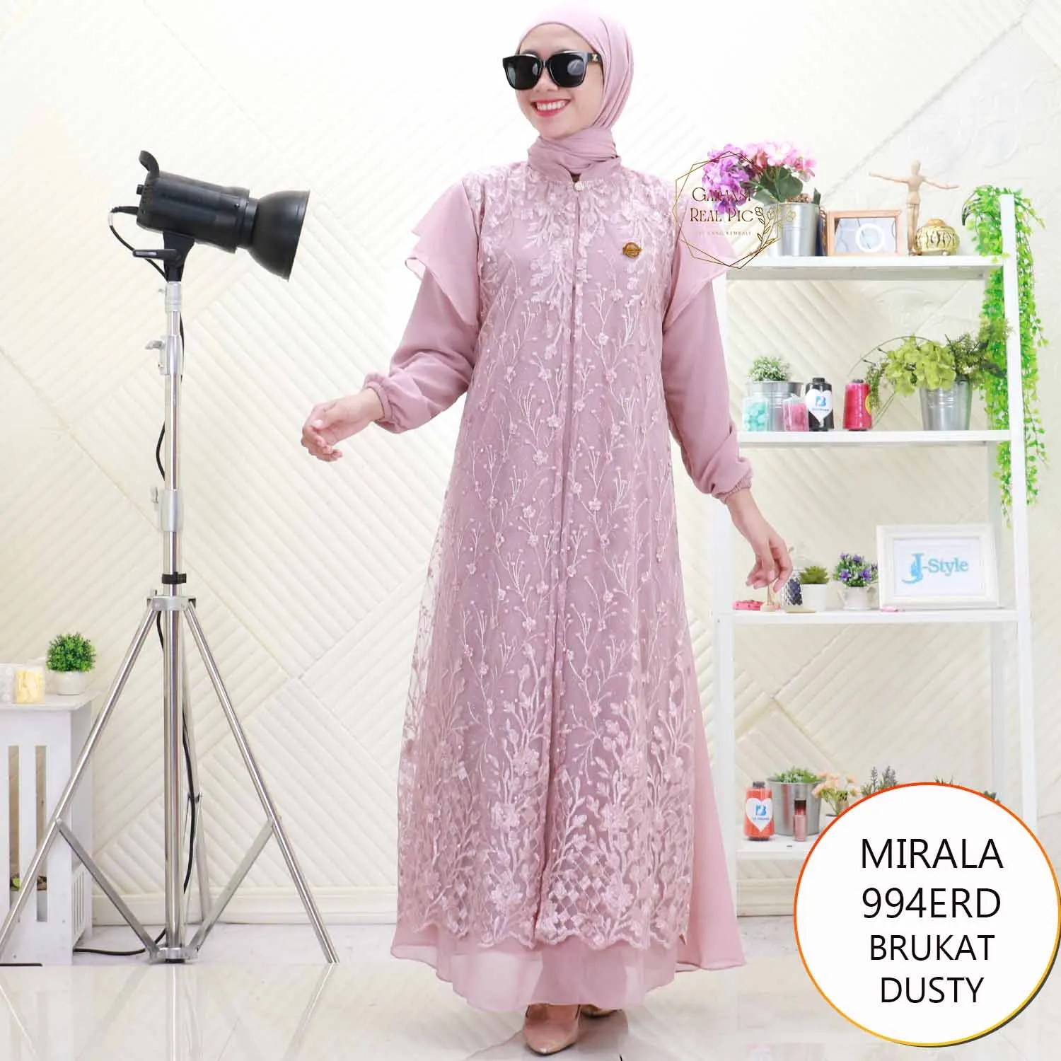 Mirala Gamis Brukat Lengan Ruffel Busui Friendly 994ERD brukat - bajubaru.id, Belanja Online di bajubaru.id saja 