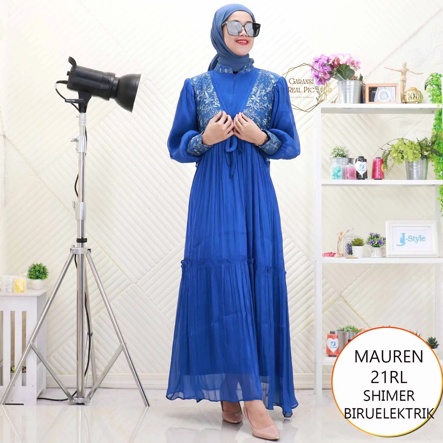 Mauren Gamis Shimer Cardi Nyatu Motif Bordir Busui Friendy