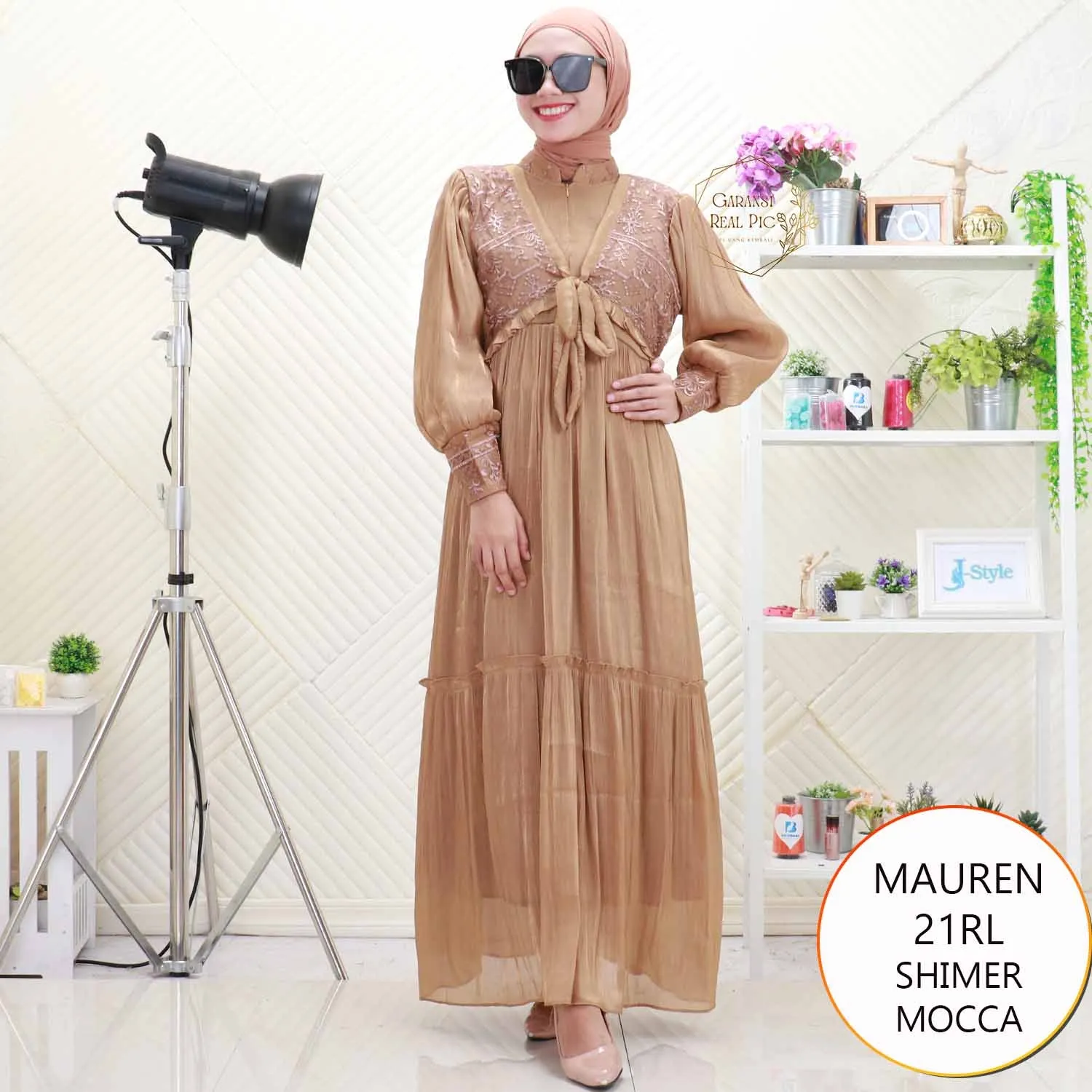 Mauren Gamis Shimer Cardi Nyatu Motif Bordir Busui Friendy