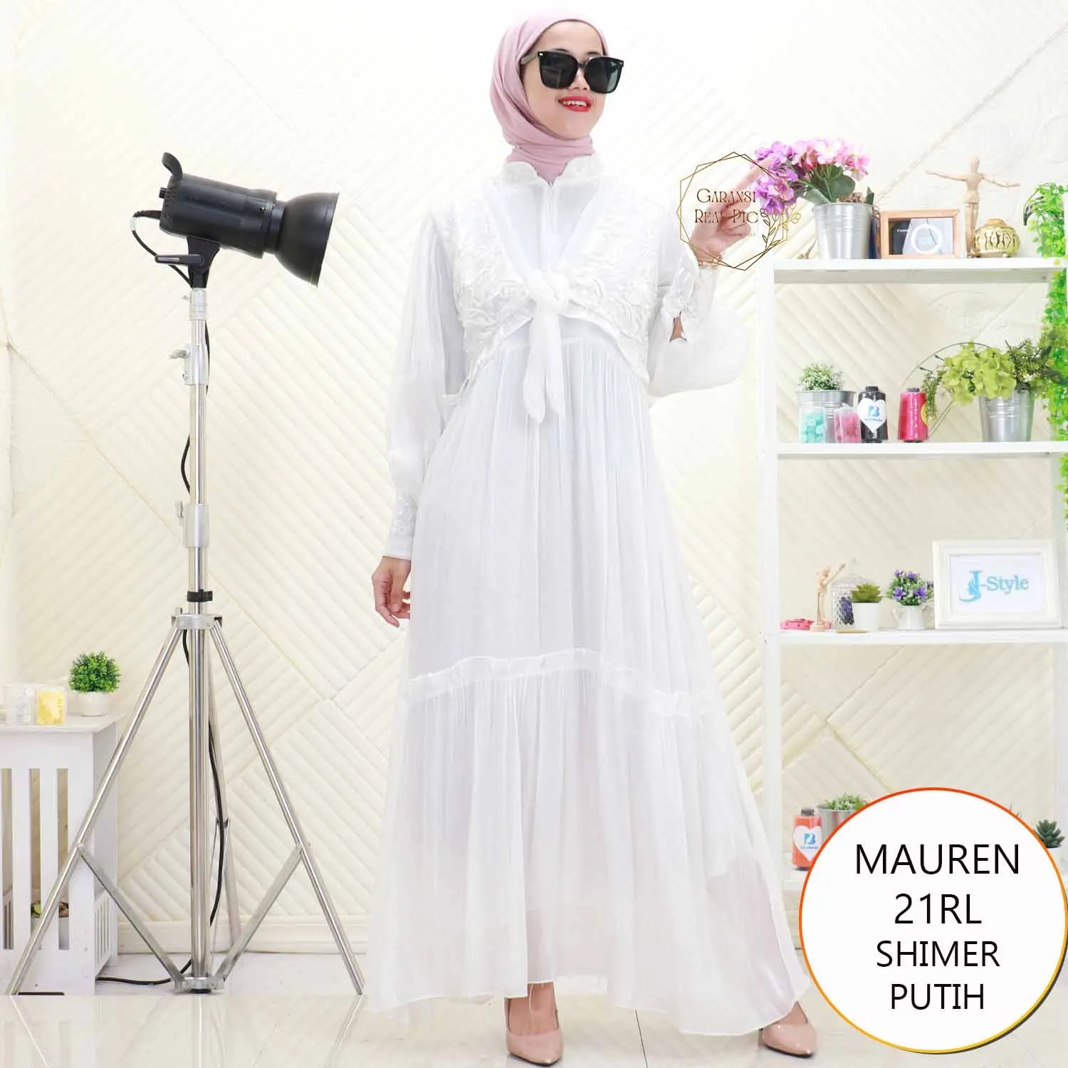 Mauren Gamis Shimer Cardi Nyatu Motif Bordir Busui Friendy