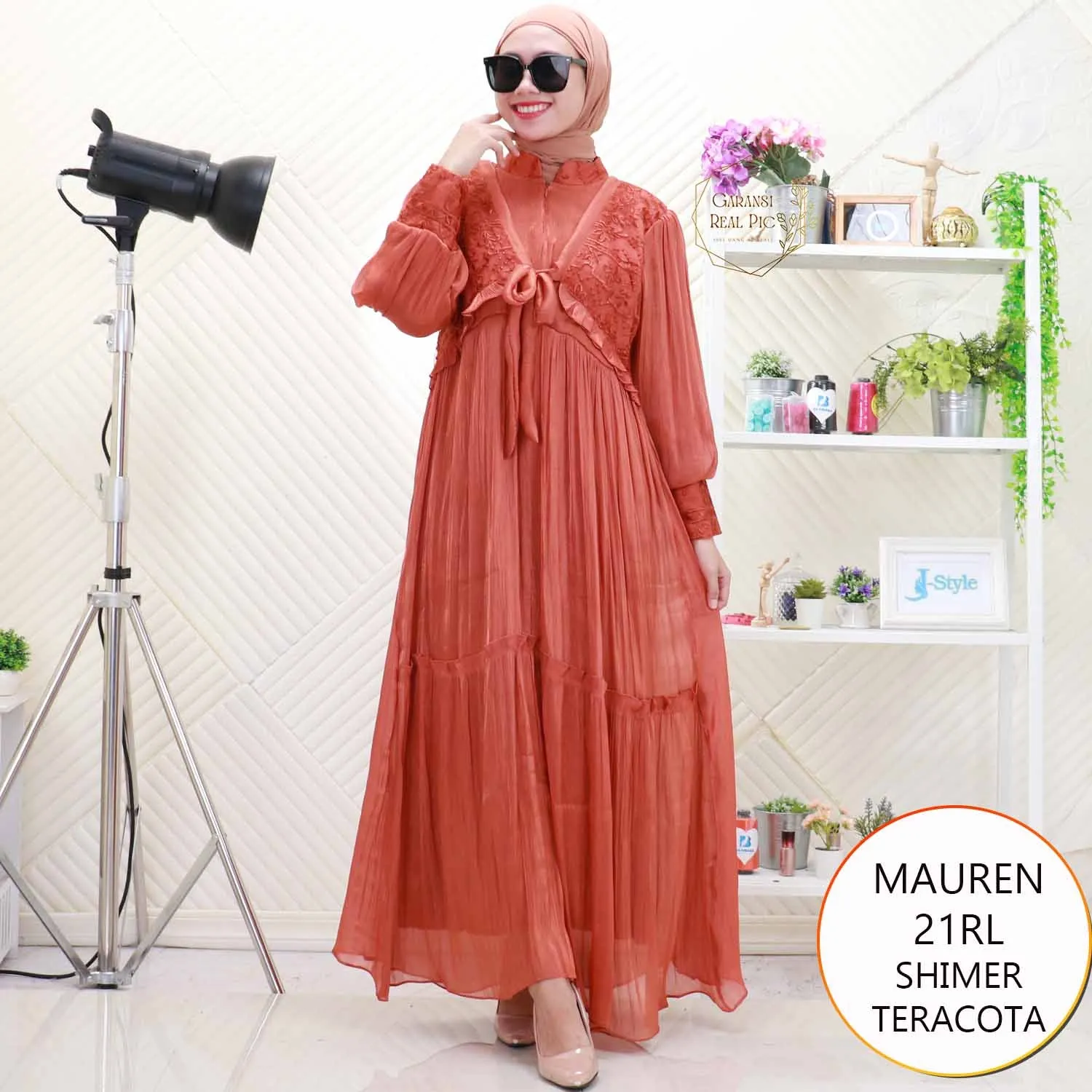 Mauren Gamis Shimer Cardi Nyatu Motif Bordir Busui Friendy