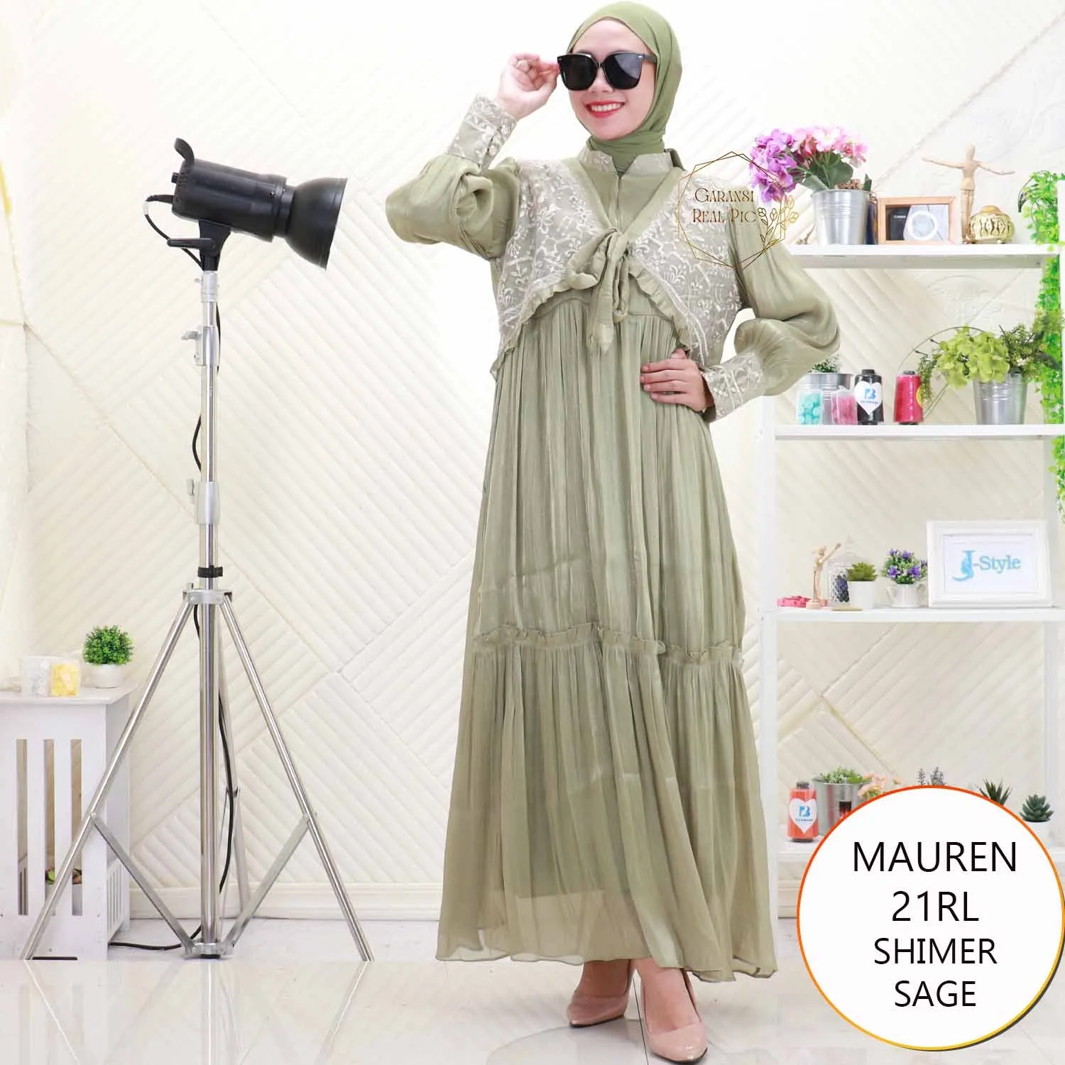 Mauren Gamis Shimer Cardi Nyatu Motif Bordir Busui Friendy